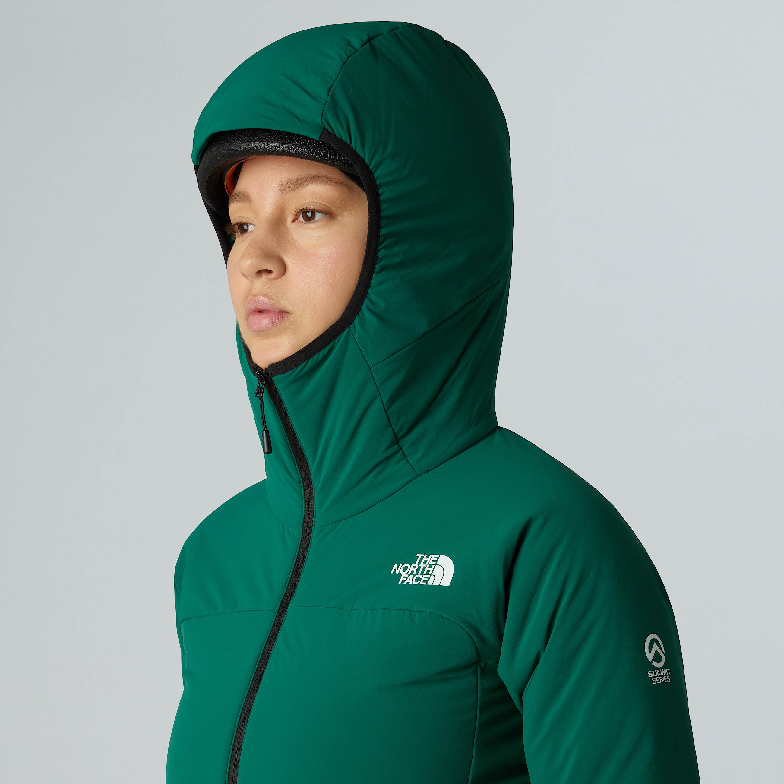 Womens Summit Casaval Hybrid Hooded Midlayer Hoodie TNF Evergreen ALT5