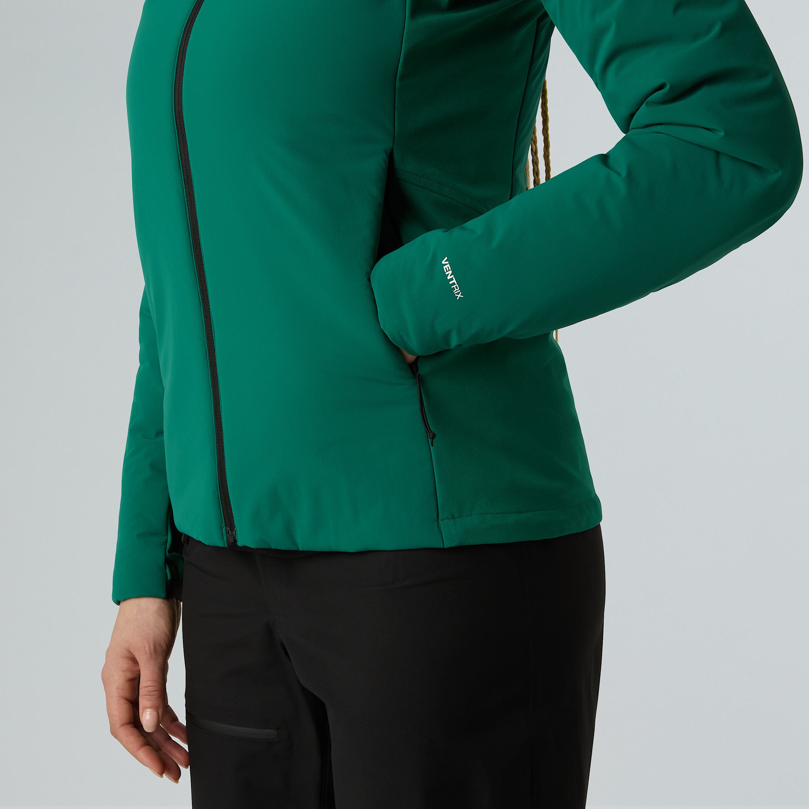 Womens Summit Casaval Hybrid Hooded Midlayer Hoodie TNF Evergreen ALT6