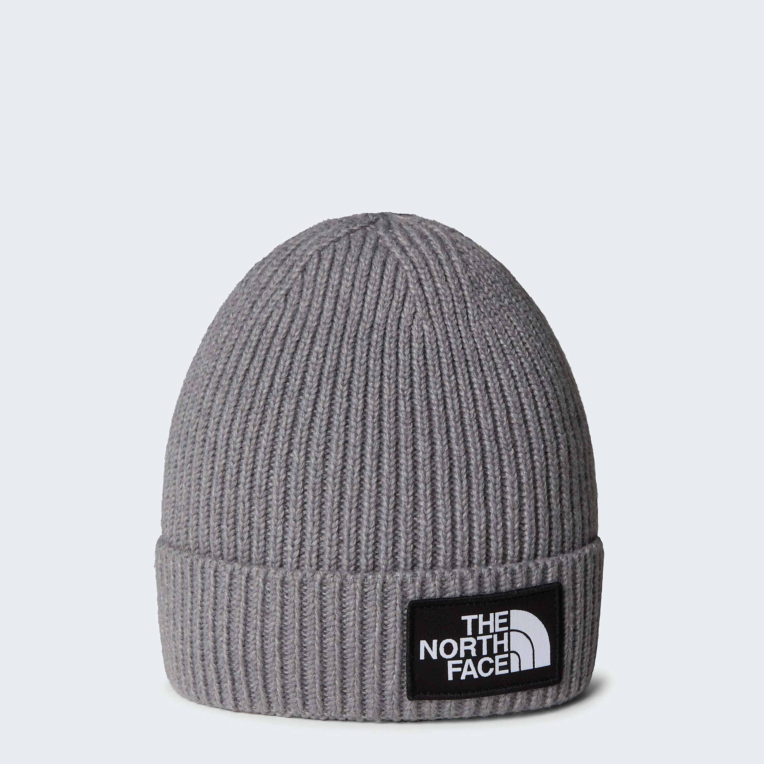 TNF Logo Box Beanie mit Umschlag fr Kinder TNF TNF Medium Grey Heather HERO