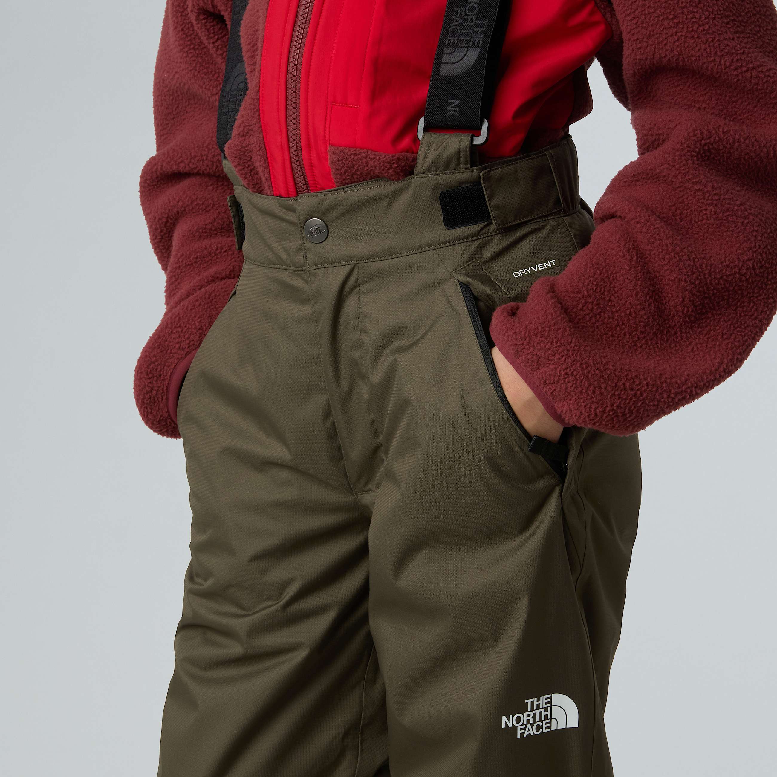 Pantaloni Snowquest Suspender da ragazzi TNF ALT4