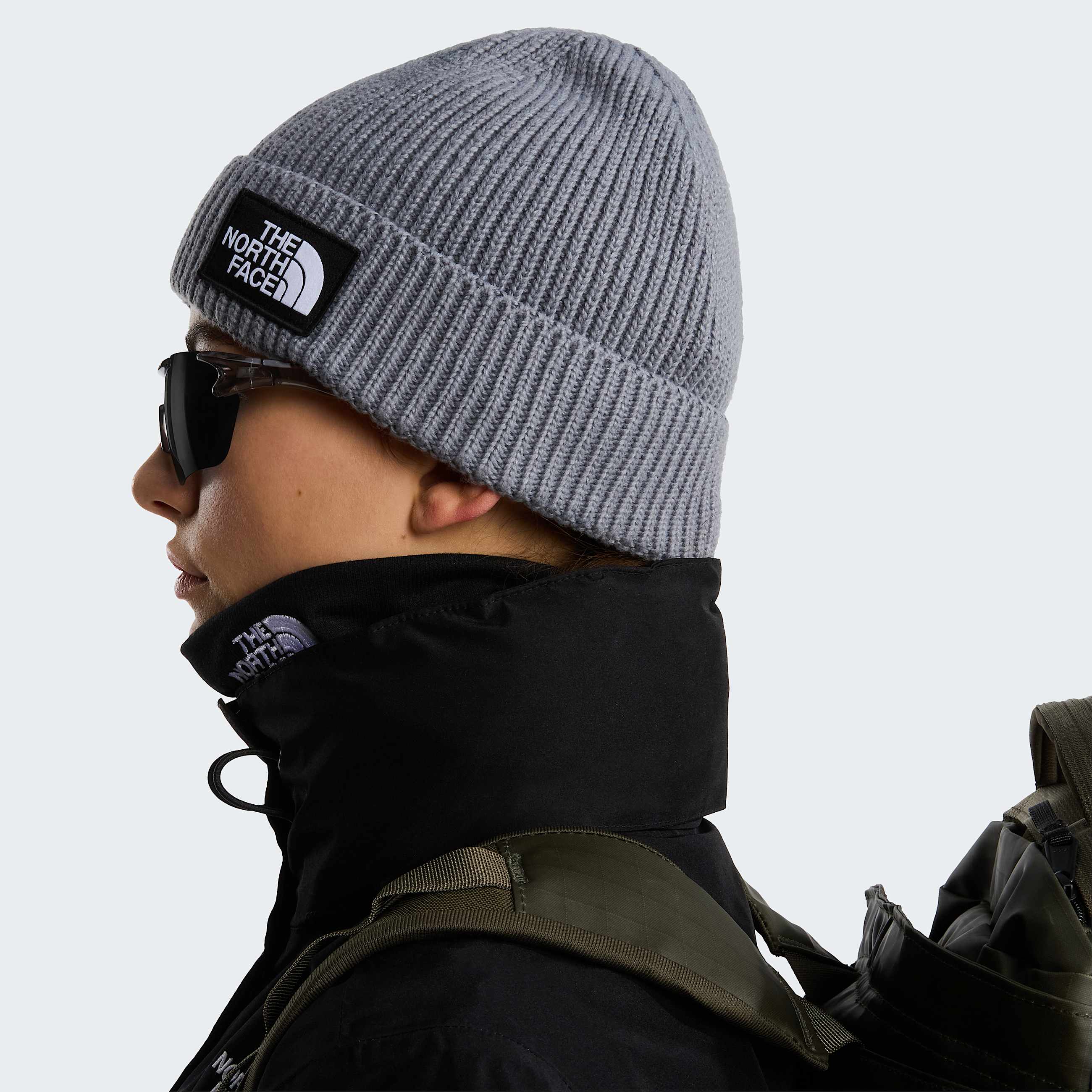 TNF Logo Box Beanie mit Umschlag TNF TNF Medium Grey Heather ALT3