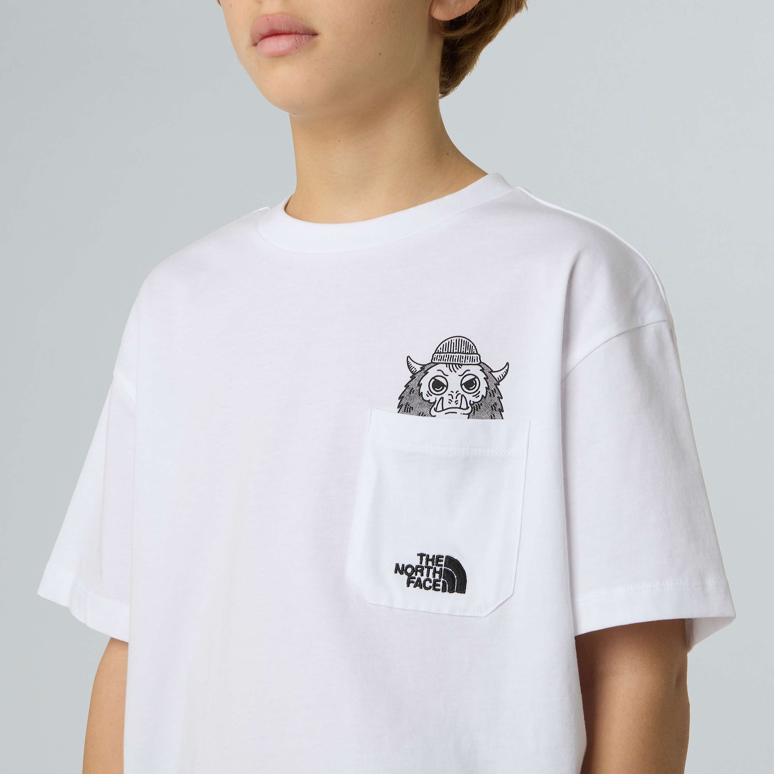 Sports OversizedTshirt met print en zakje voor jongens TNF TNF White ALT3