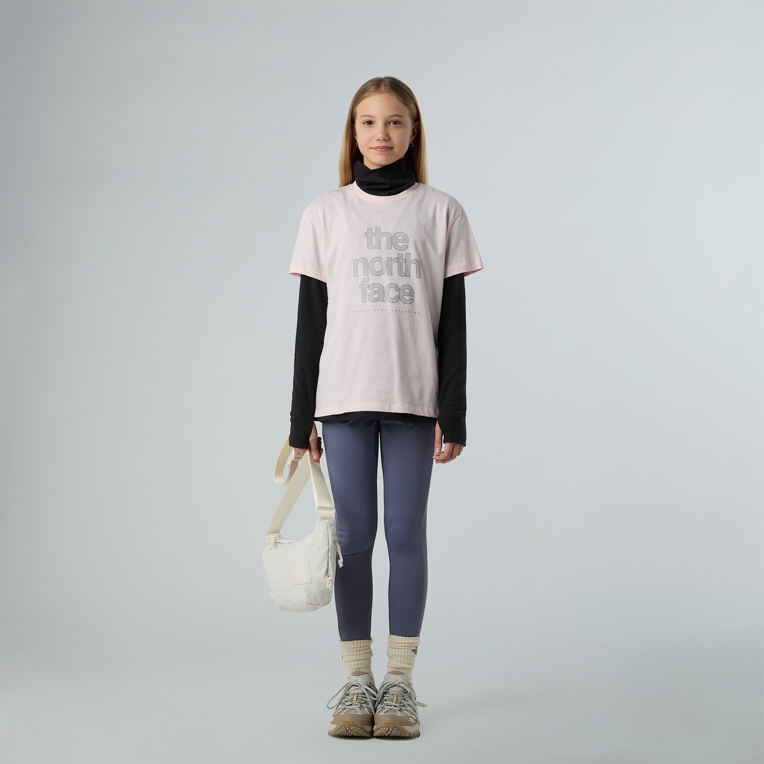 Tshirt Reflective Logo Relaxed da ragazza TNF ALT1