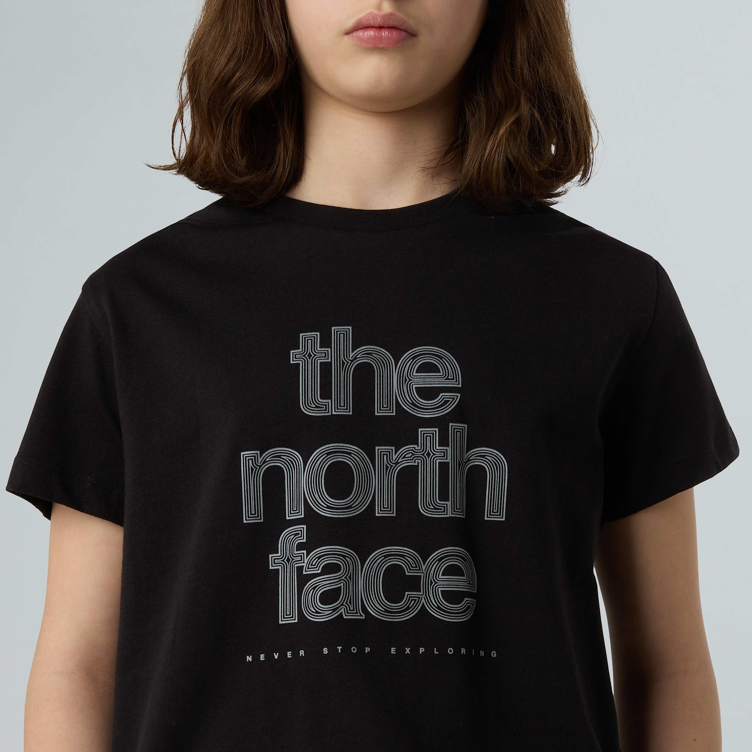 Reflective Logo Relaxed TShirt Girl TNF TNF Black ALT3