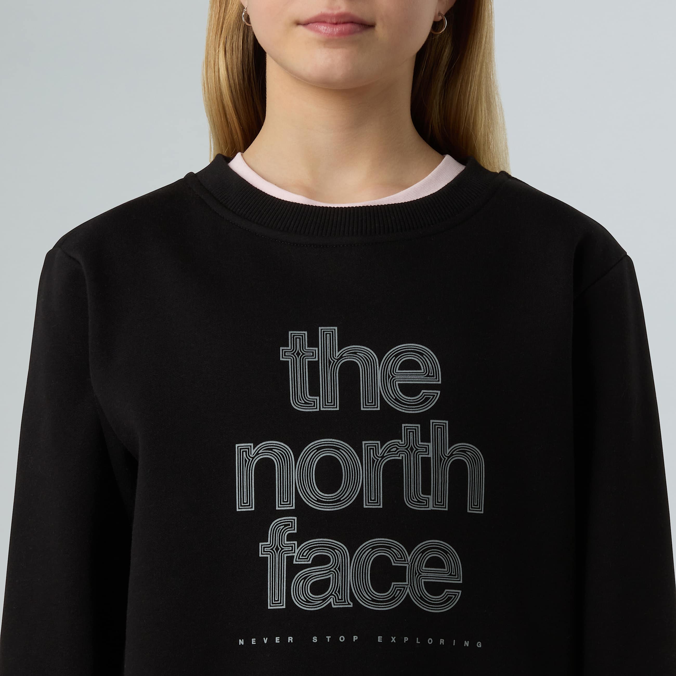 Felpa Reflective Logo Relaxed da ragazza TNF TNF Black ALT3