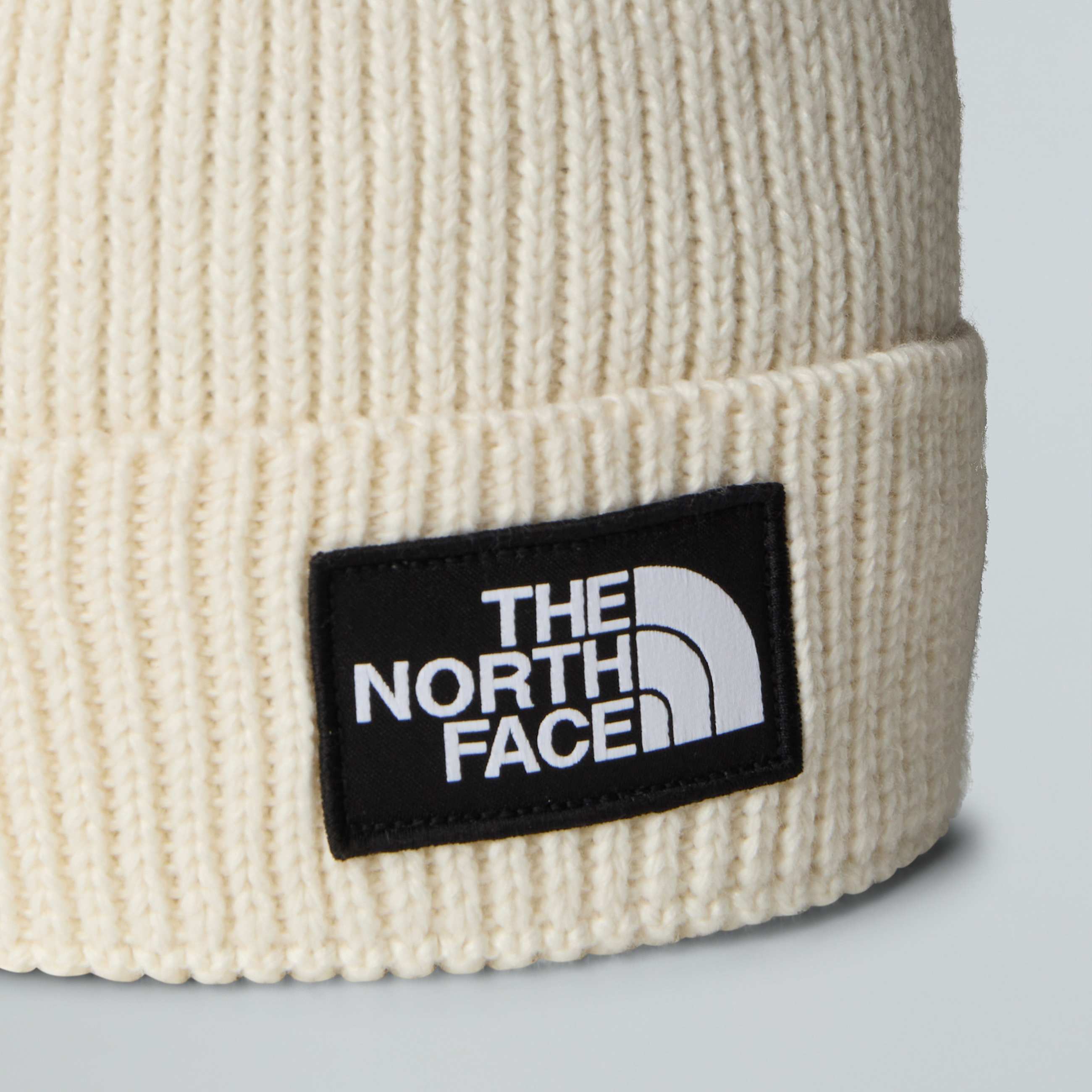 TNF Logo Box Pom Beanie TNF White Dune ALT2