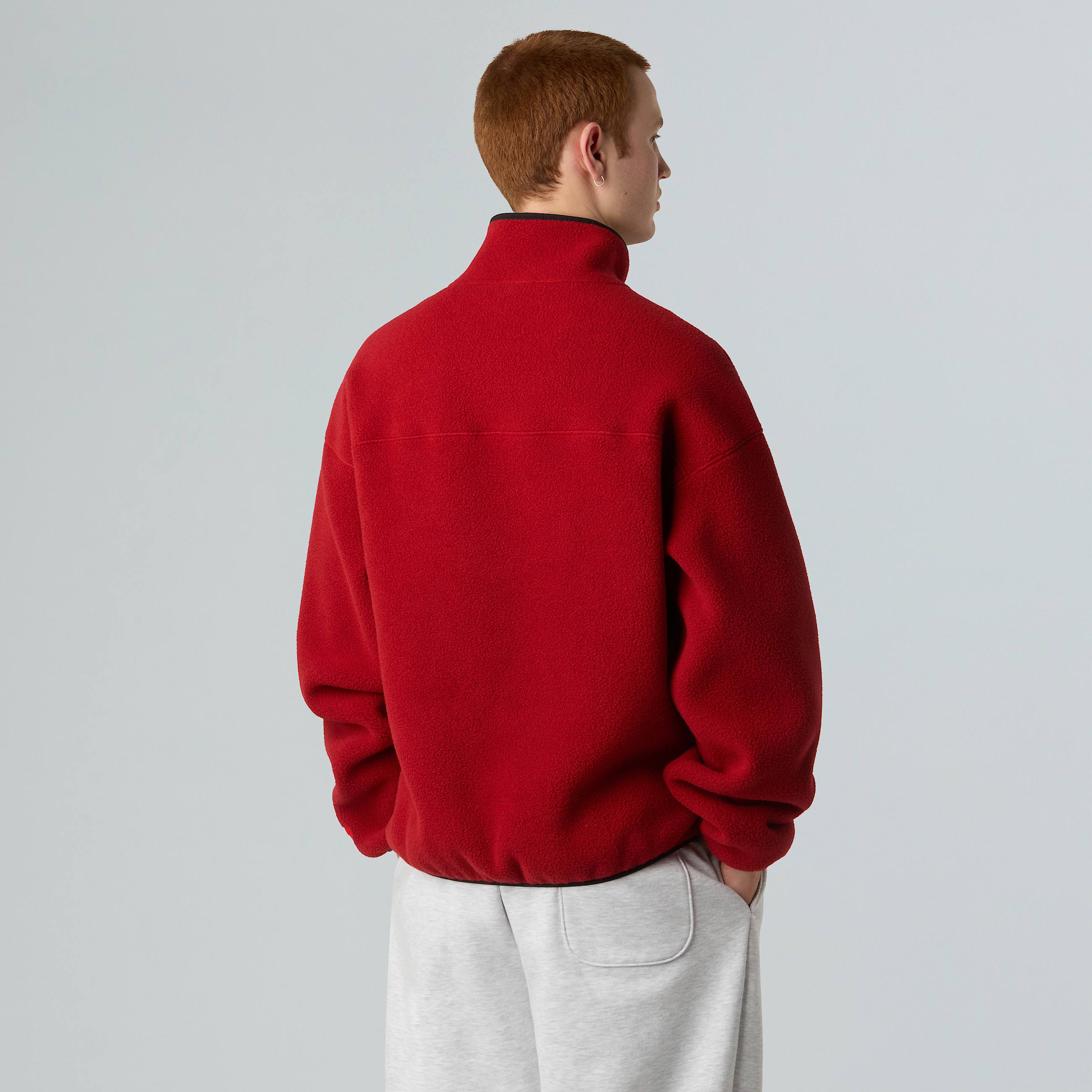 Uniseks Red Boxfleece met halve rits TNF Cardinal Red ALT4