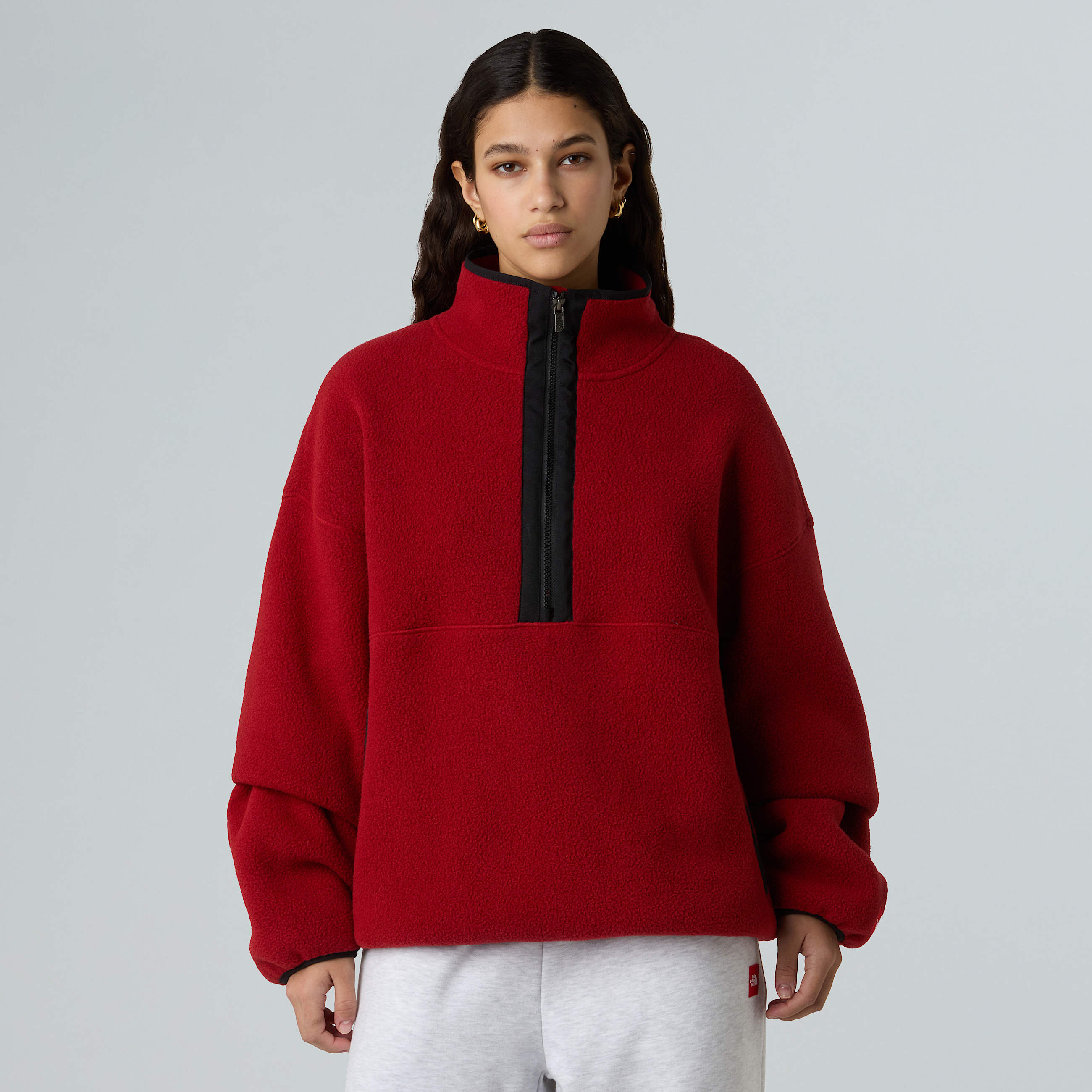 Uniseks Red Boxfleece met halve rits TNF Cardinal Red ALT6