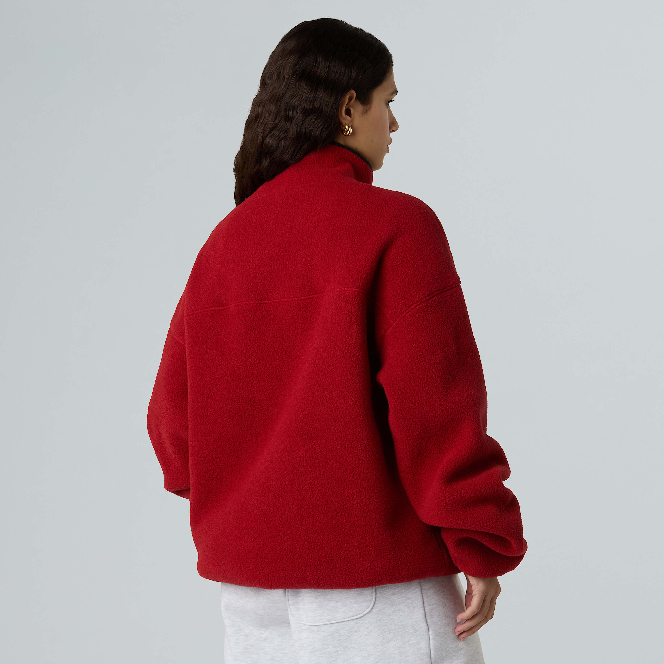 Uniseks Red Boxfleece met halve rits TNF Cardinal Red ALT8