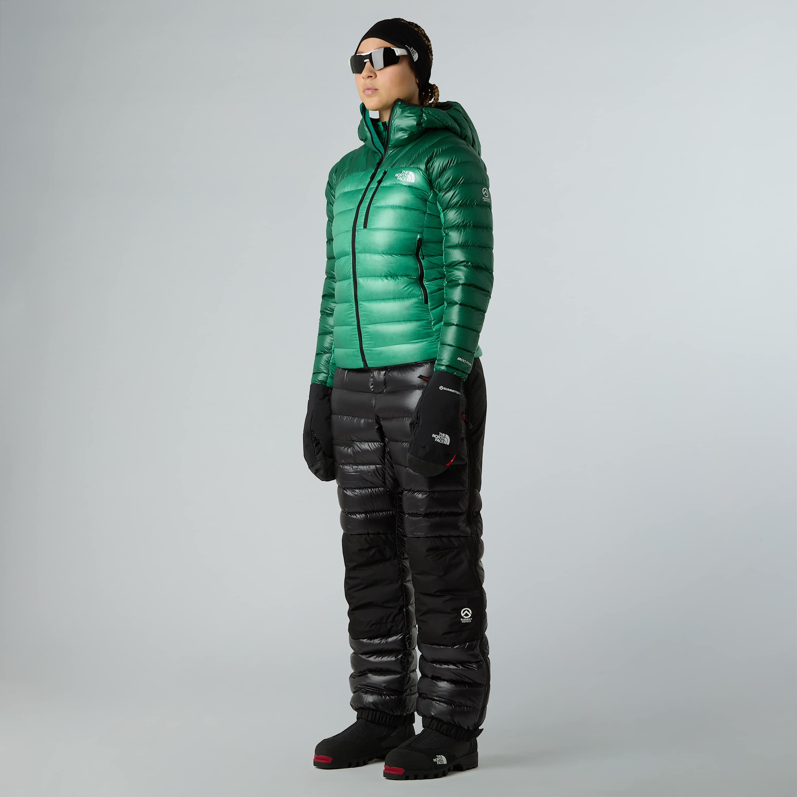 Womens Summit Breithorn Hooded Down Jacket TNF Nebula GreenEvergreen ALT1