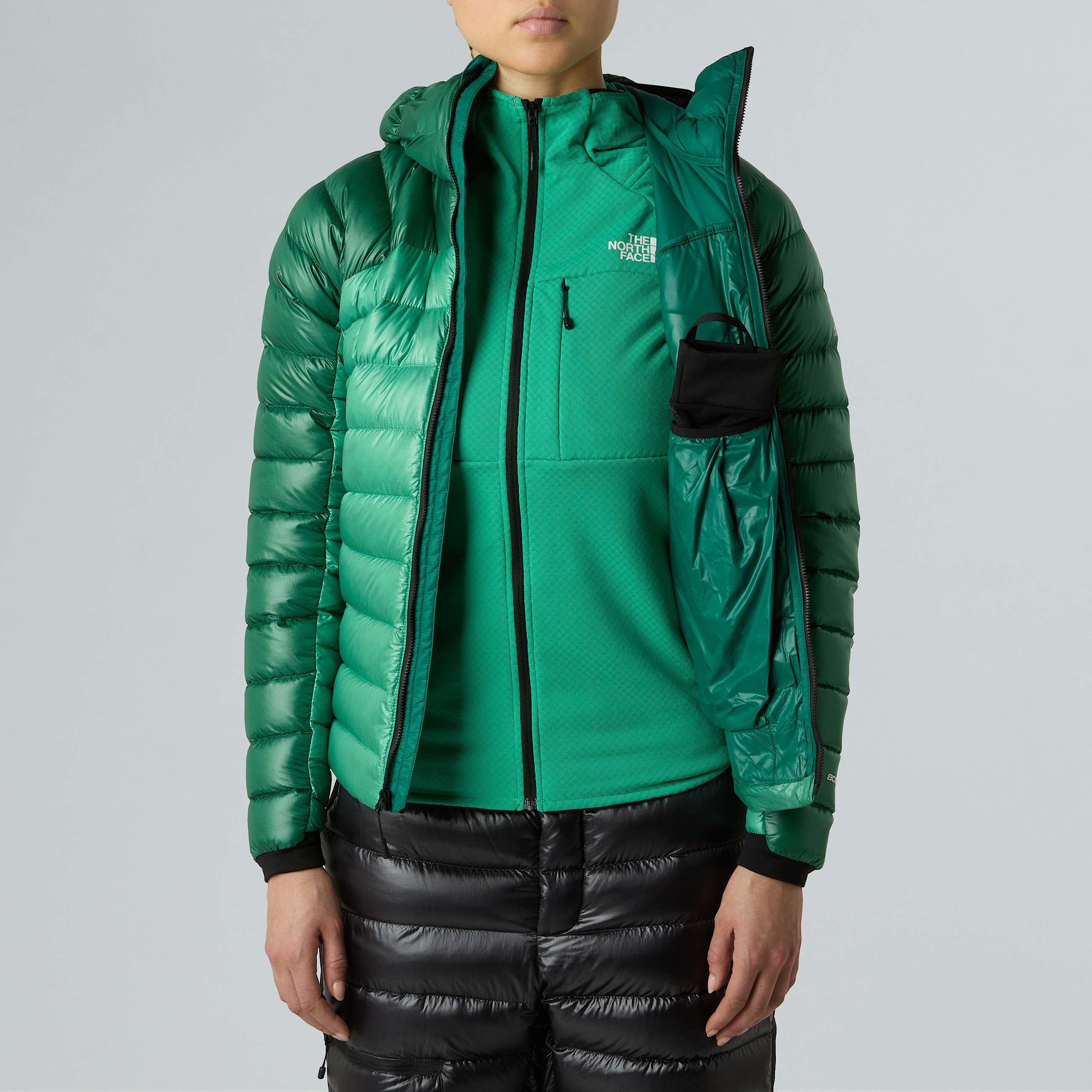 Womens Summit Breithorn Hooded Down Jacket TNF Nebula GreenEvergreen ALT7