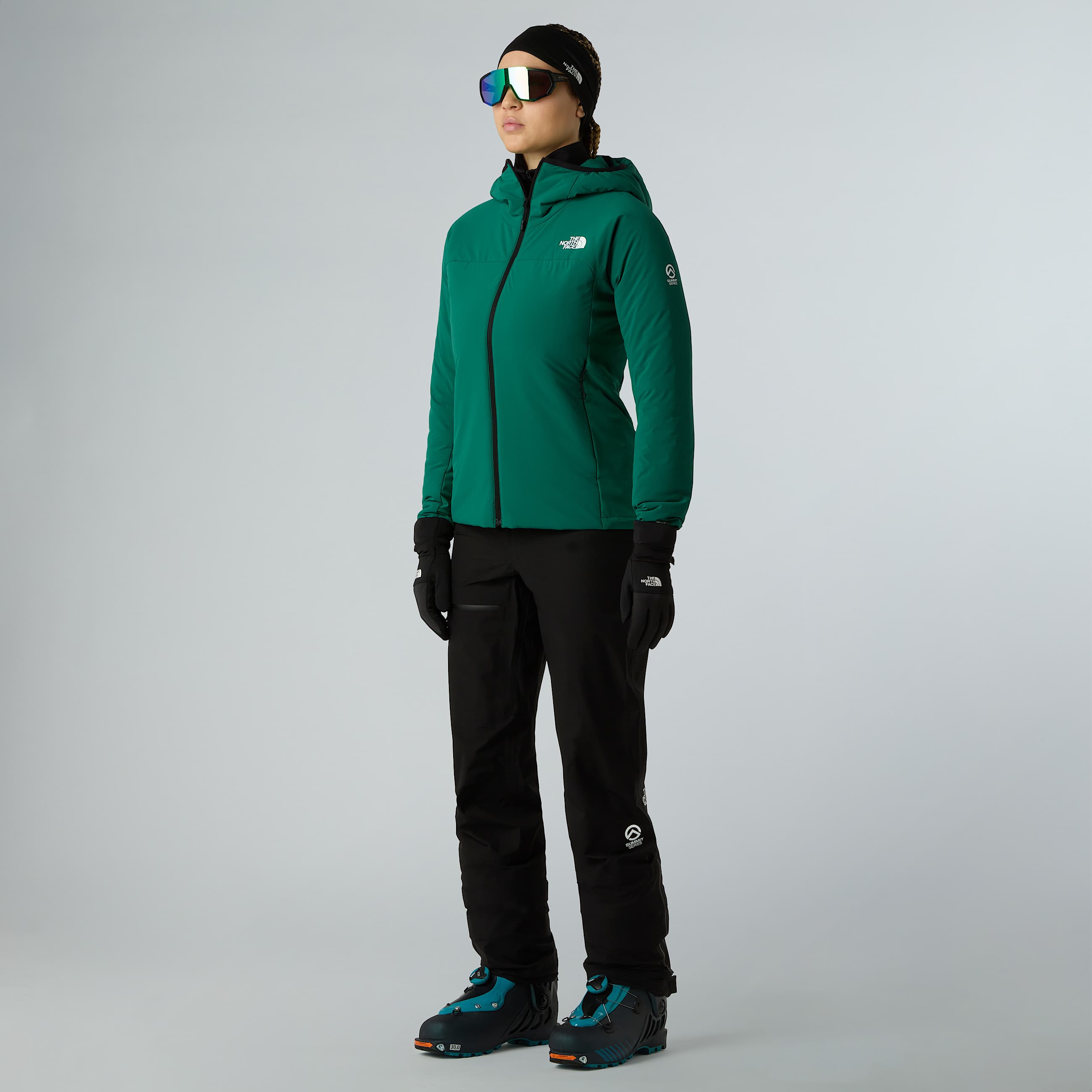 Womens Summit Casaval Hybrid Hooded Midlayer Hoodie TNF Evergreen ALT1