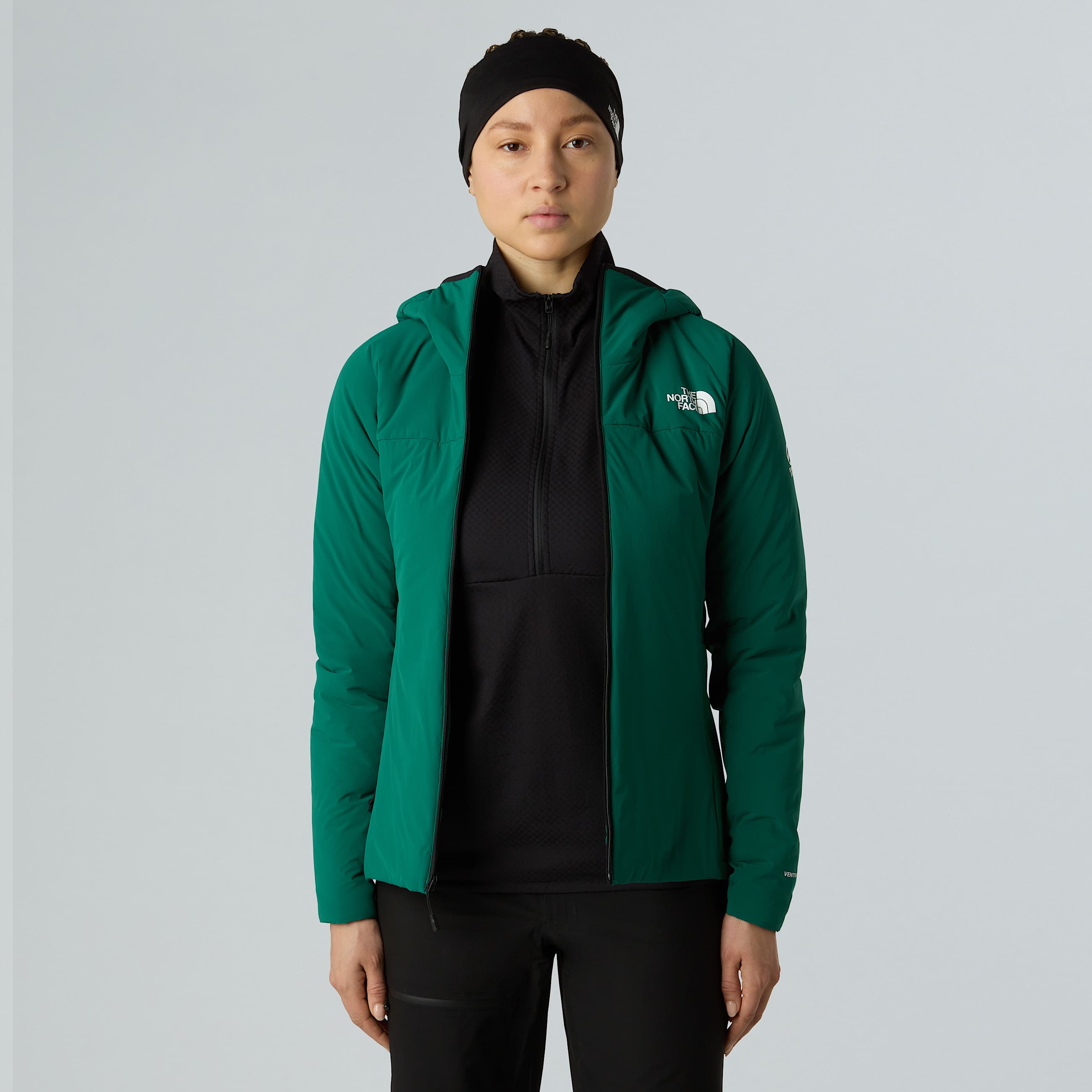 Womens Summit Casaval Hybrid Hooded Midlayer Hoodie TNF Evergreen ALT3