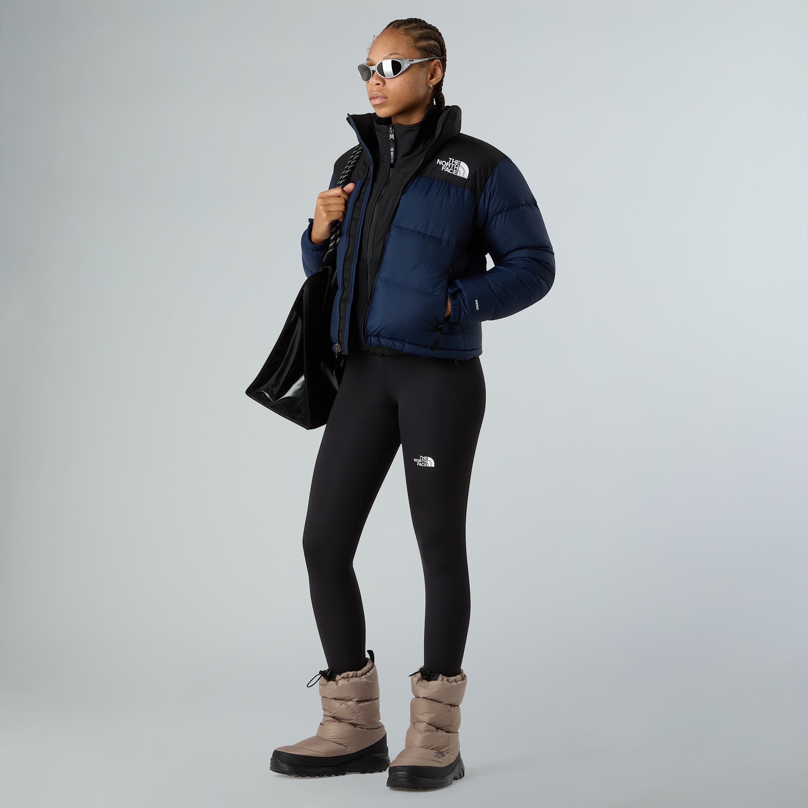 Womens 1996 Retro Nuptse Jacket TNF Summit NavyTNF BlackRecycled Down ALT1