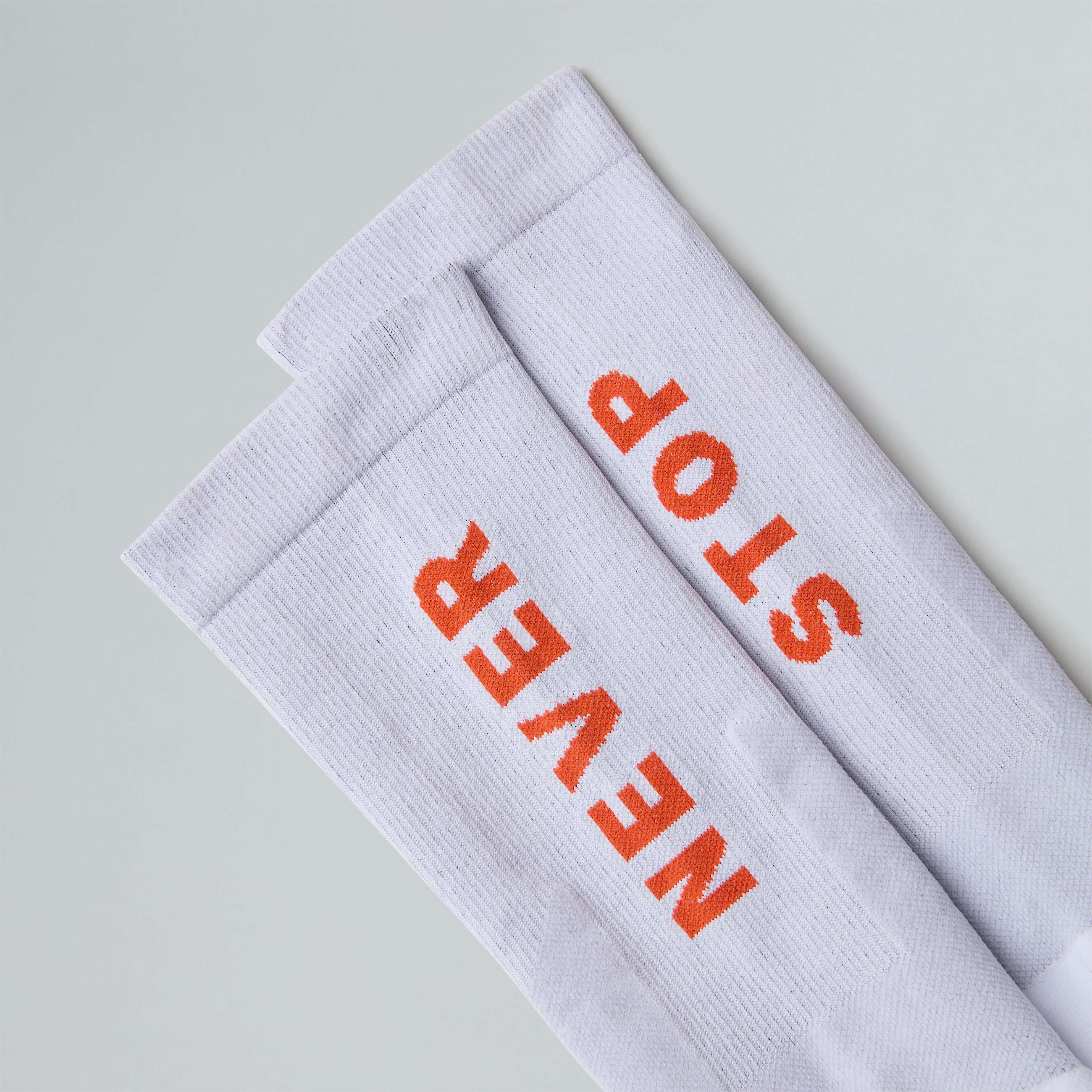 Never Stop Trail Run Crew Socks TNF TNF WhiteAcrylic Orange ALT1