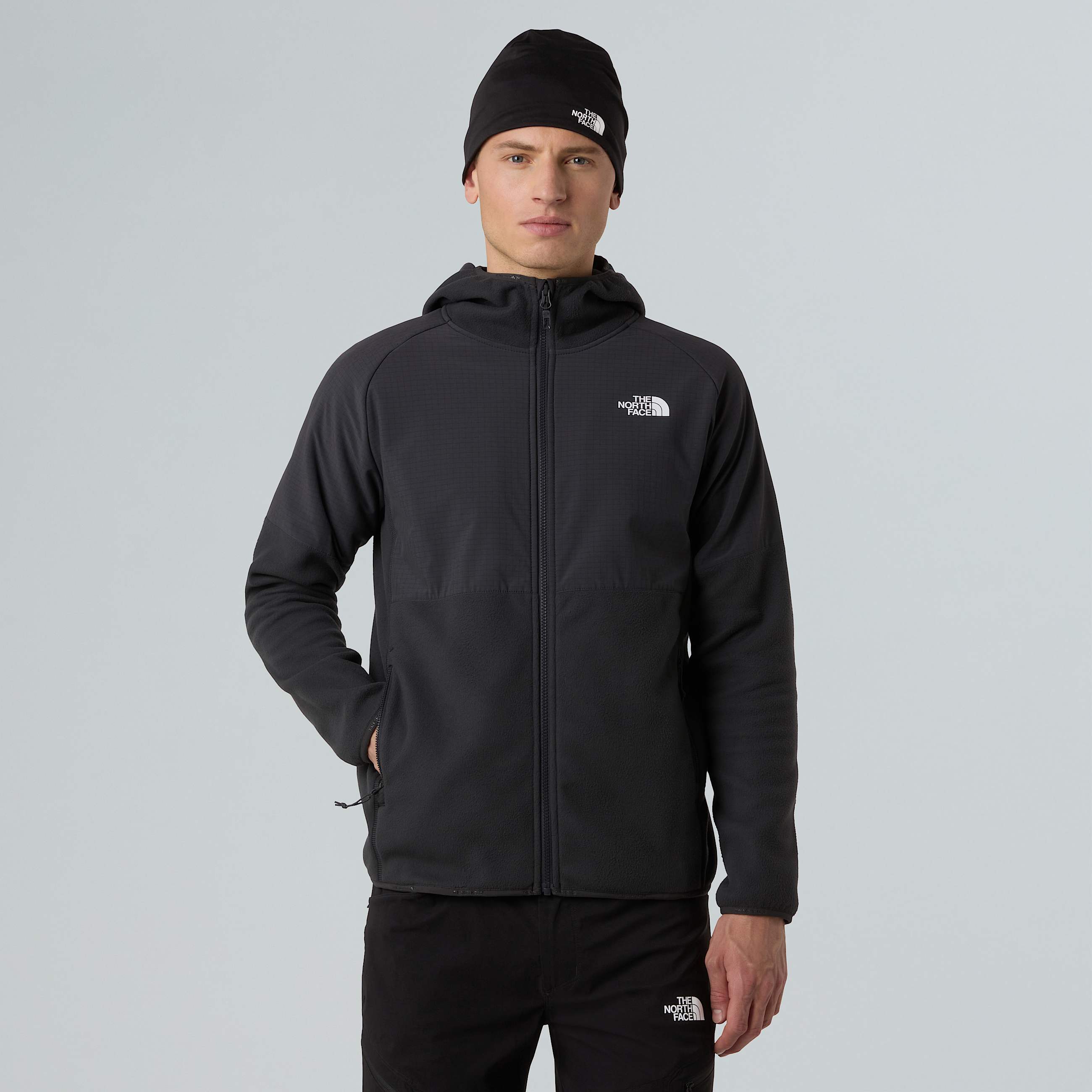 Pile pesante con cerniera integrale e cappuccio Glacier da uomo TNF HERO