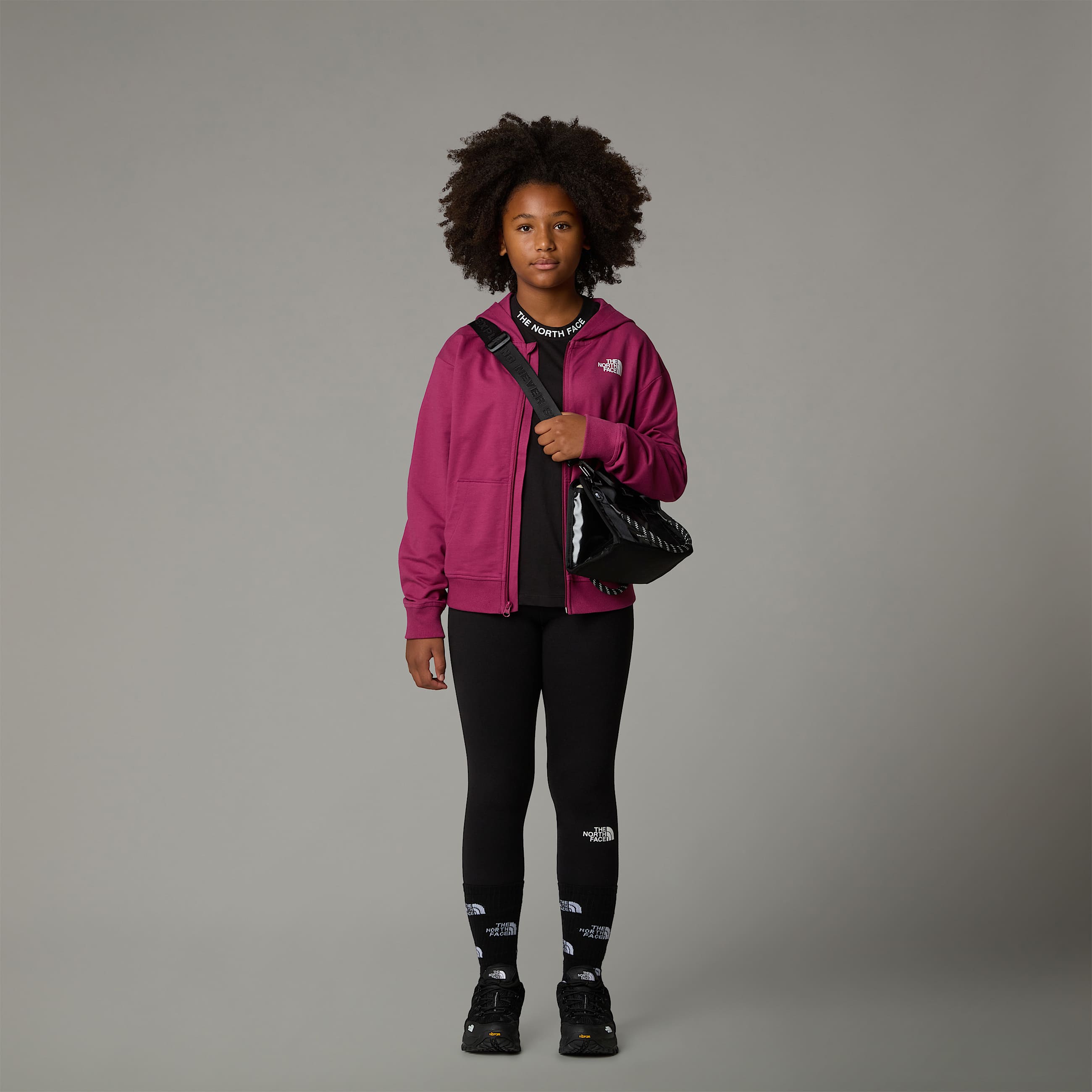 Light Kapuzenpulli mit durchgehendem RV in Oversize fr Mdchen TNF ALT5