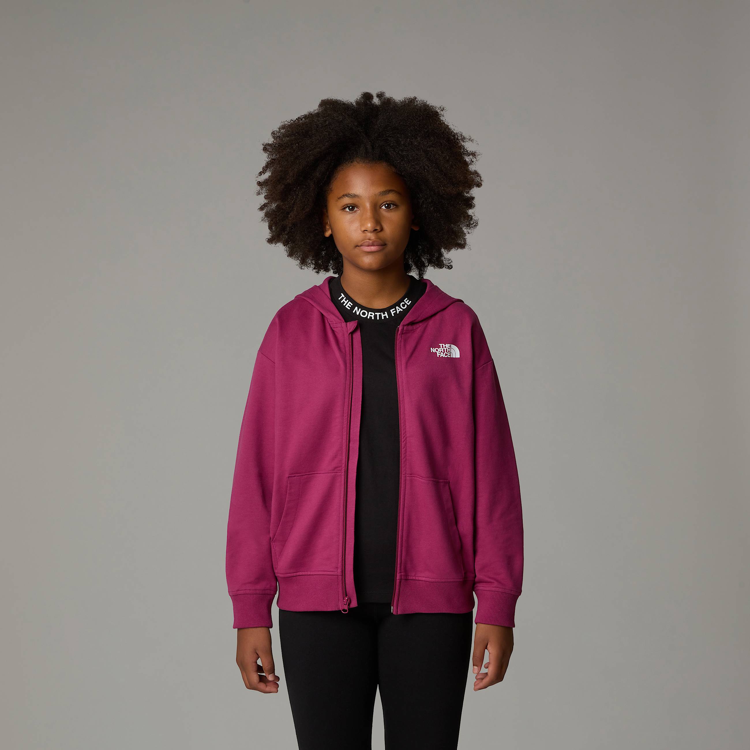 Light Kapuzenpulli mit durchgehendem RV in Oversize fr Mdchen TNF ALT7