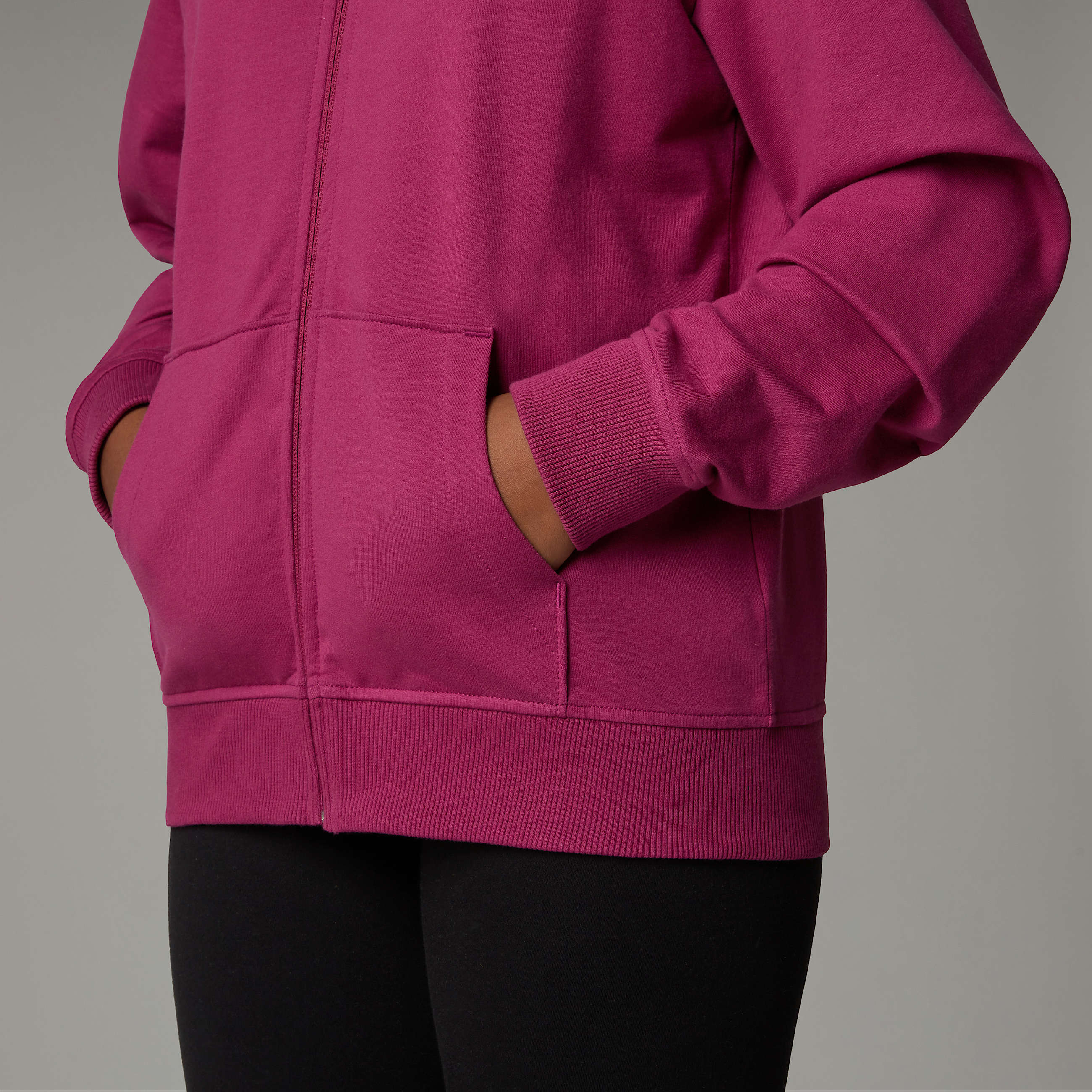 Light Kapuzenpulli mit durchgehendem RV in Oversize fr Mdchen TNF ALT9