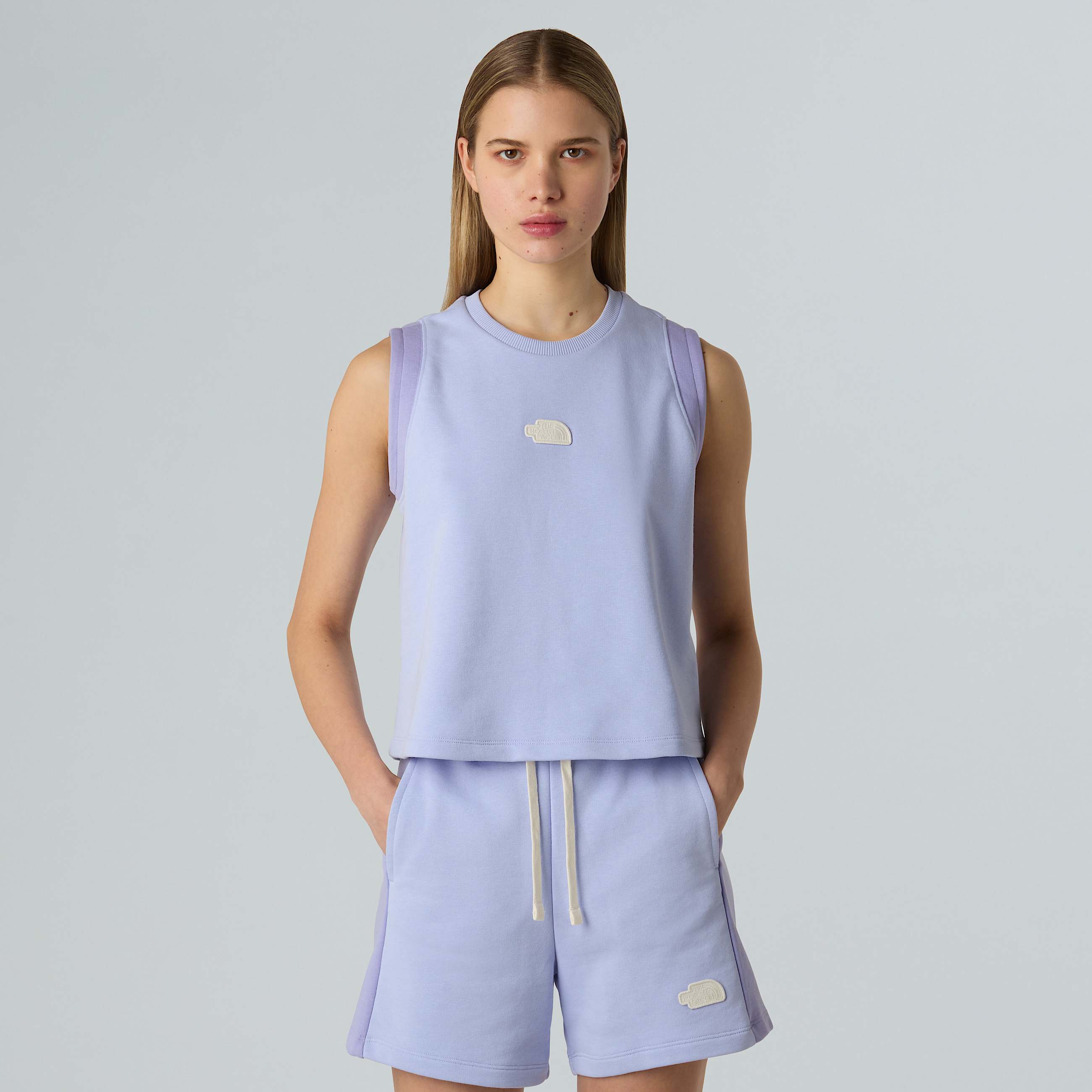 Womens Terry Relaxed Cropped Tank Top TNF ALT4