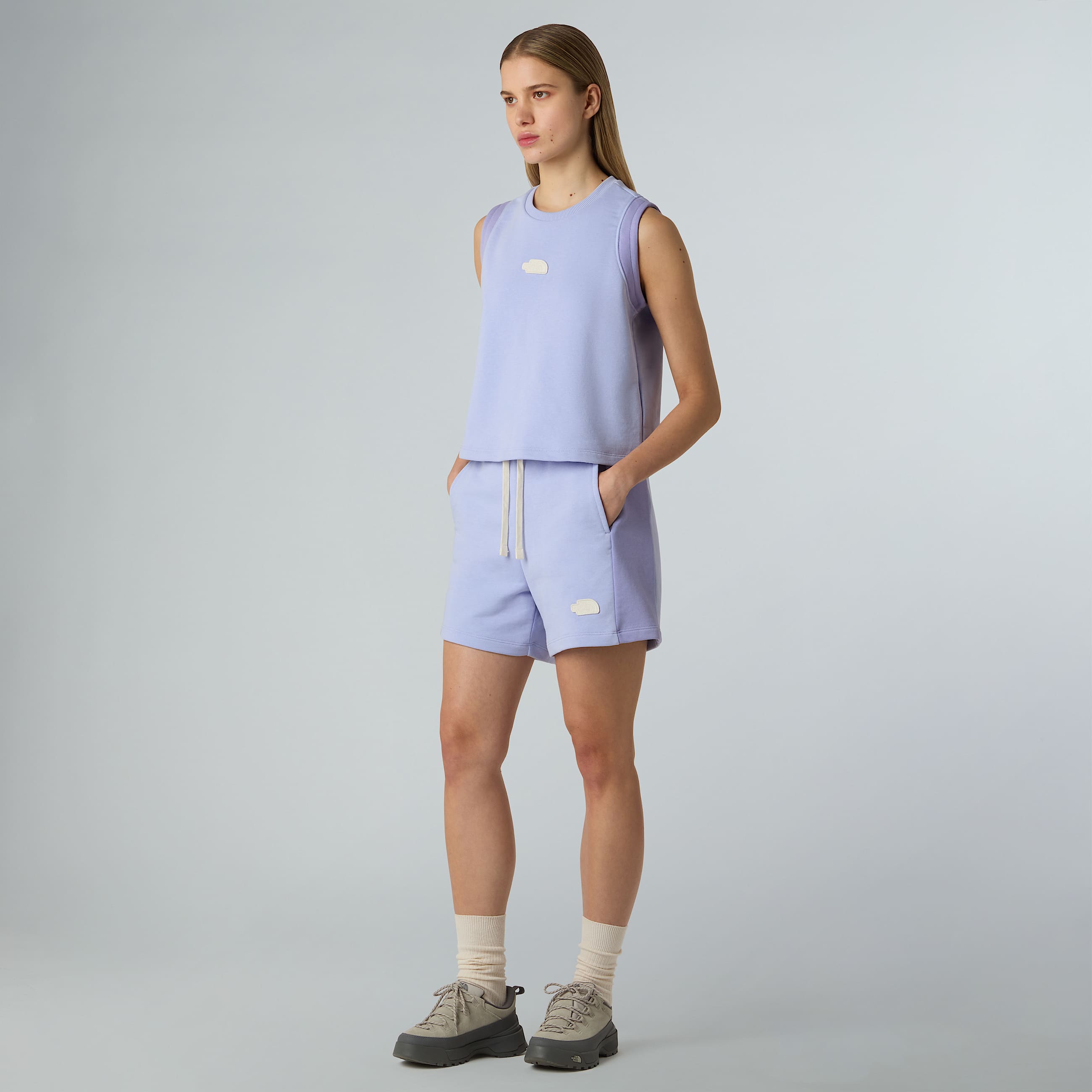 Womens Terry Relaxed Cropped Tank Top TNF ALT5