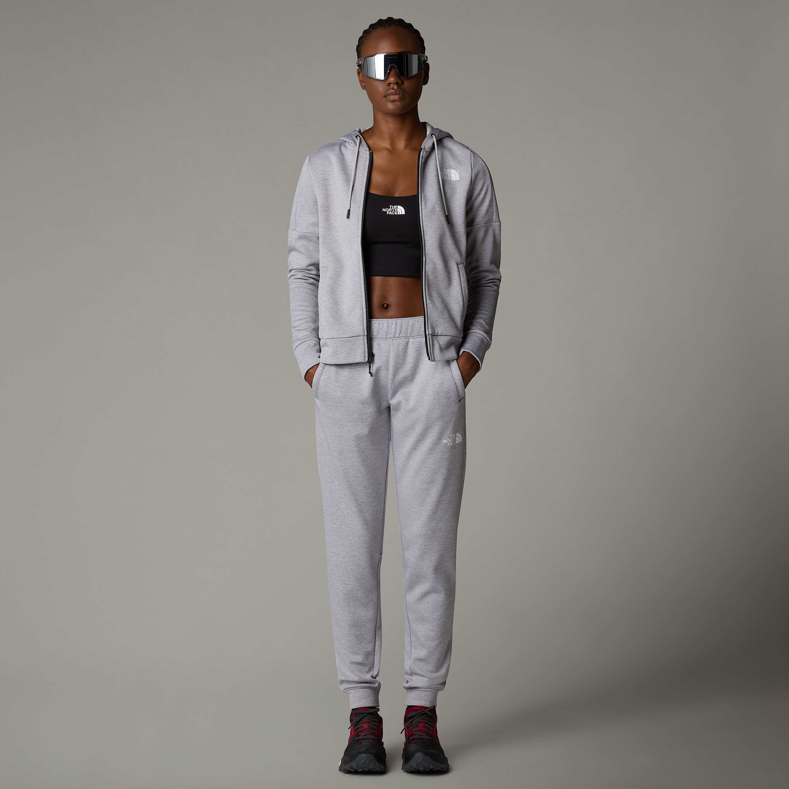 Felpa con cappuccio in pile Reaxion con cerniera integrale da donna TNF ALT5