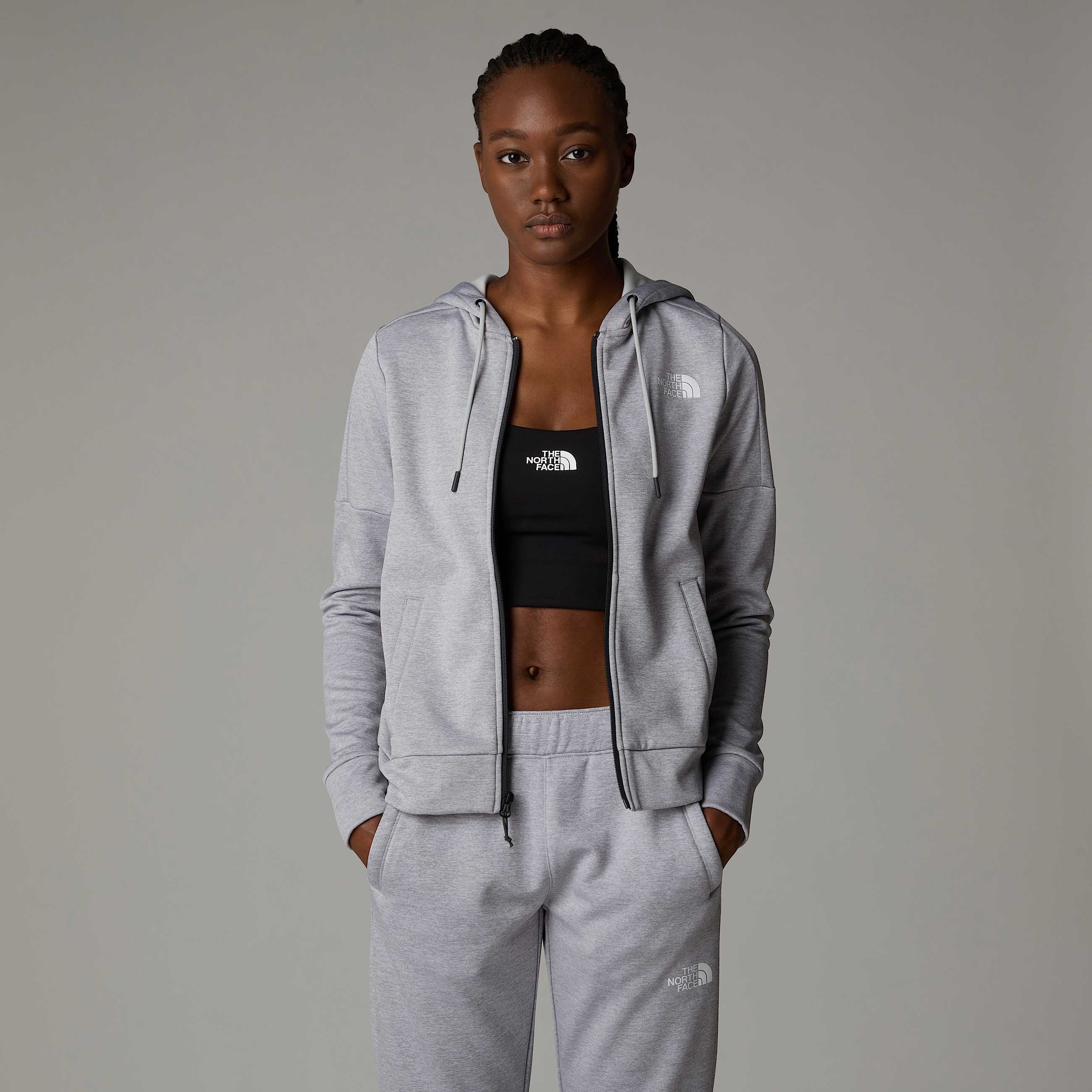 Felpa con cappuccio in pile Reaxion con cerniera integrale da donna TNF ALT7