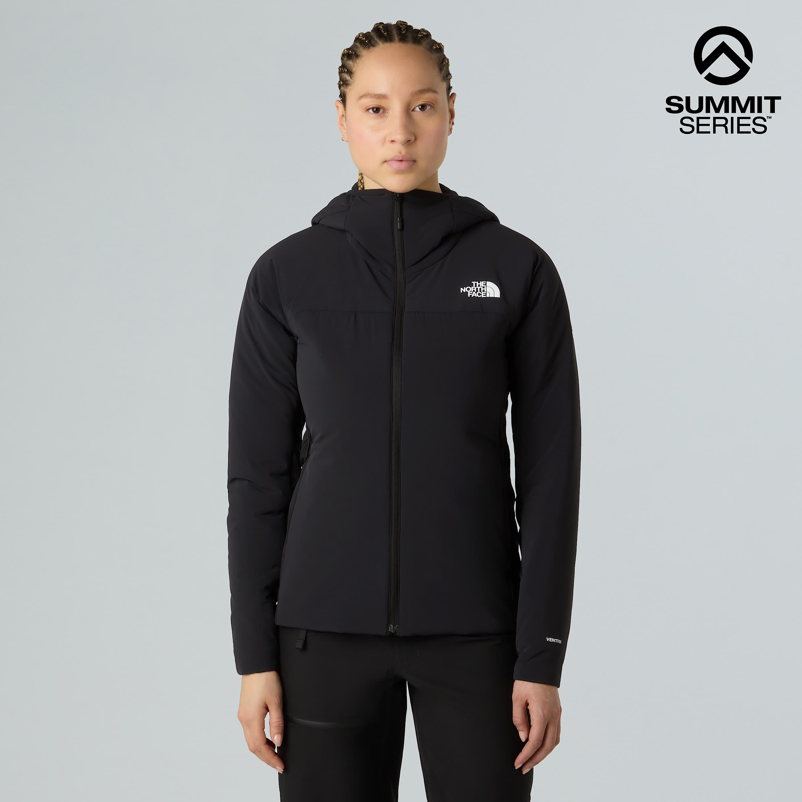 Felpa con cappuccio Summit Casaval Hybrid Midlayer da donna TNF HERO