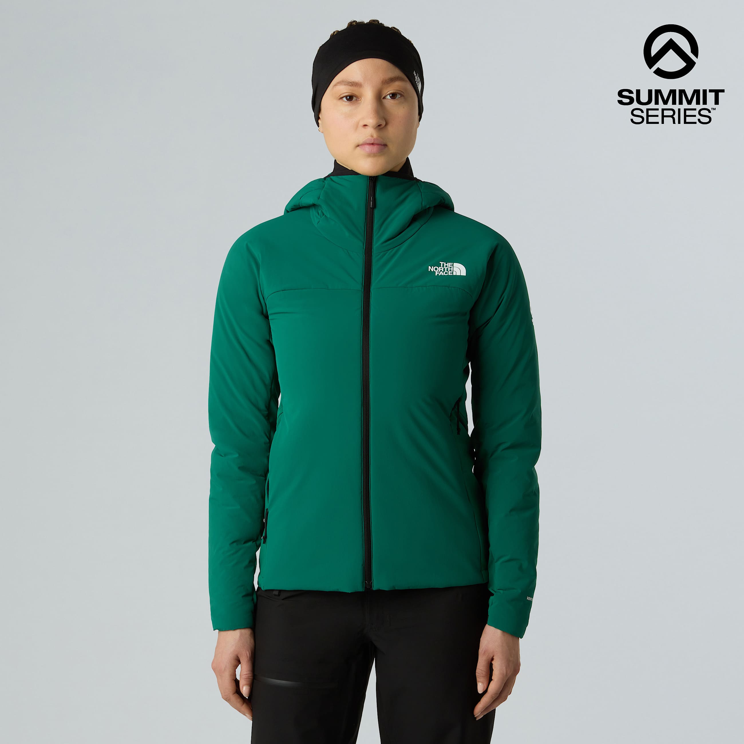 Womens Summit Casaval Hybrid Hooded Midlayer Hoodie TNF Evergreen HERO