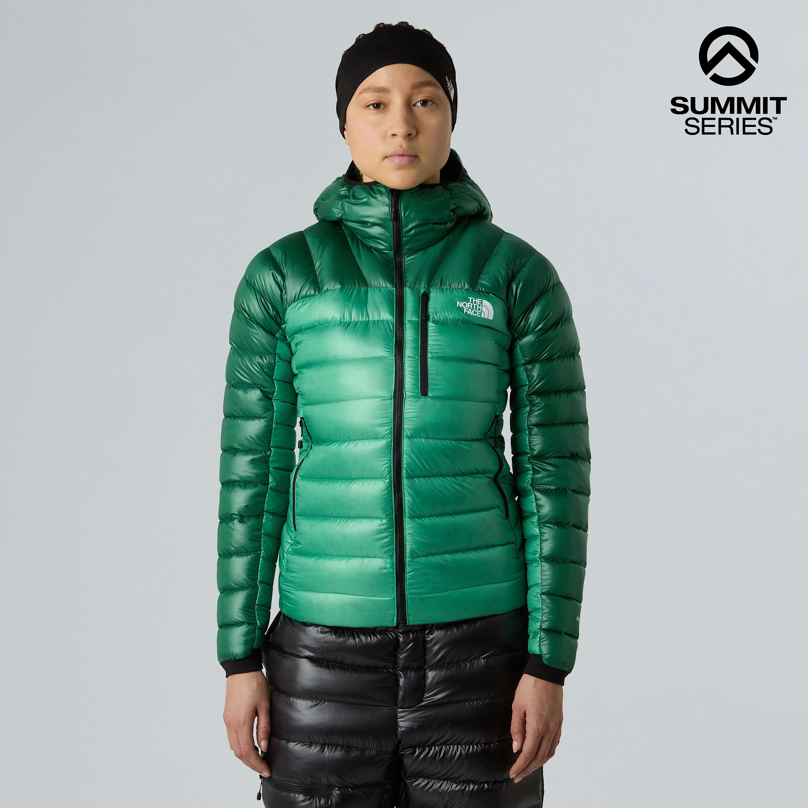 Womens Summit Breithorn Hooded Down Jacket TNF Nebula GreenEvergreen HERO