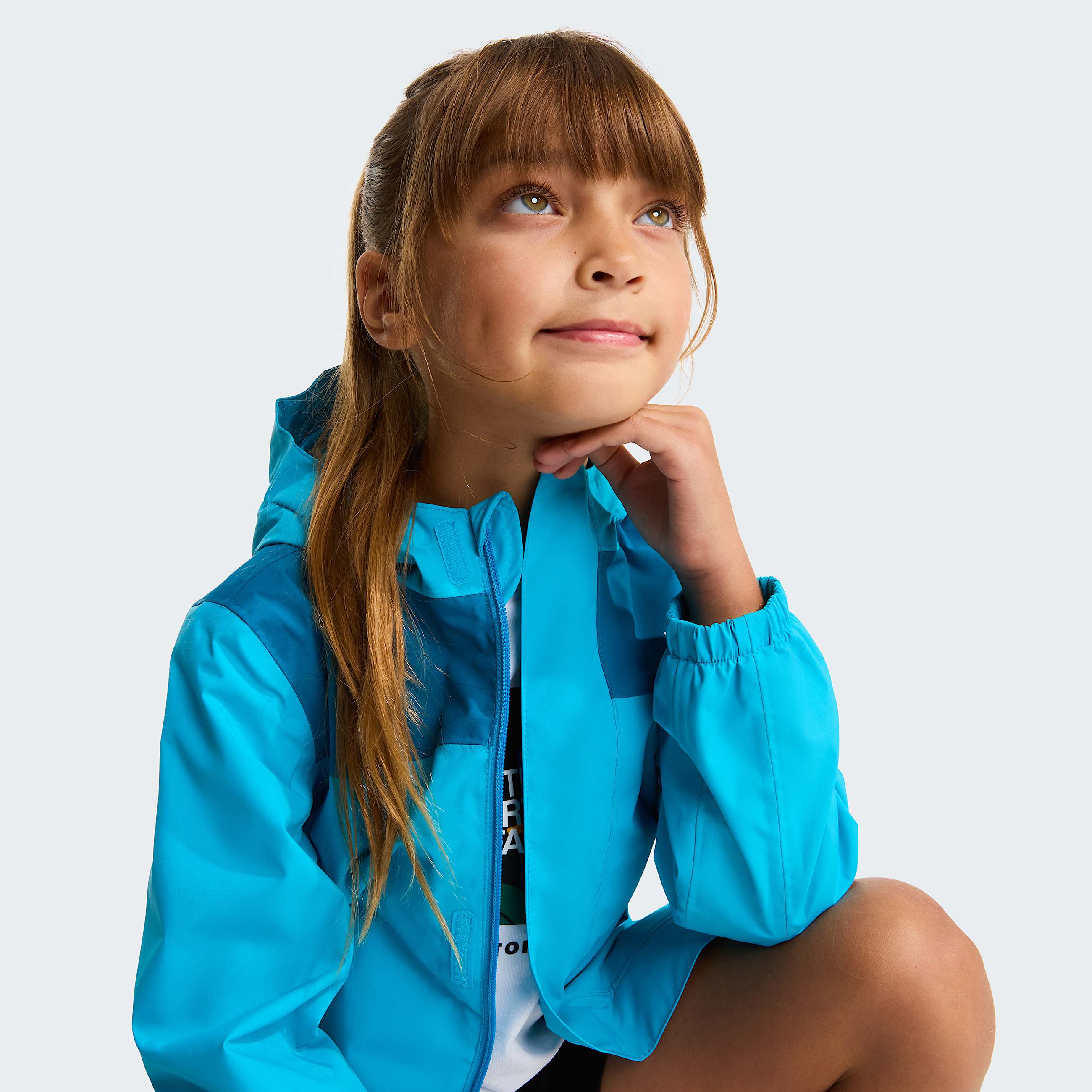 Kids Antora Rain Jacket TNF Meridian BlueDusk Blue ALT15