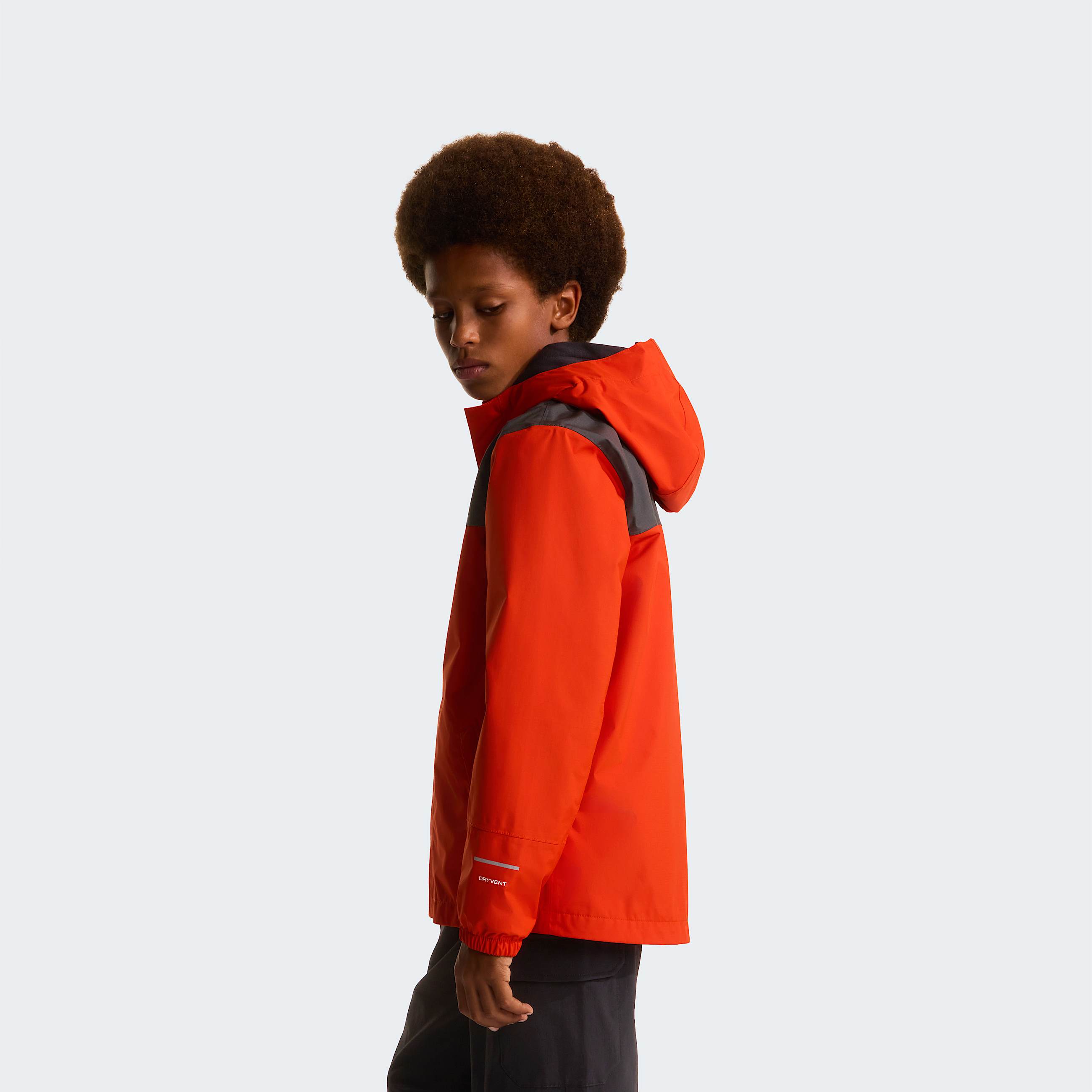 Boys Antora Rain Jacket TNF Lava Red ALT2