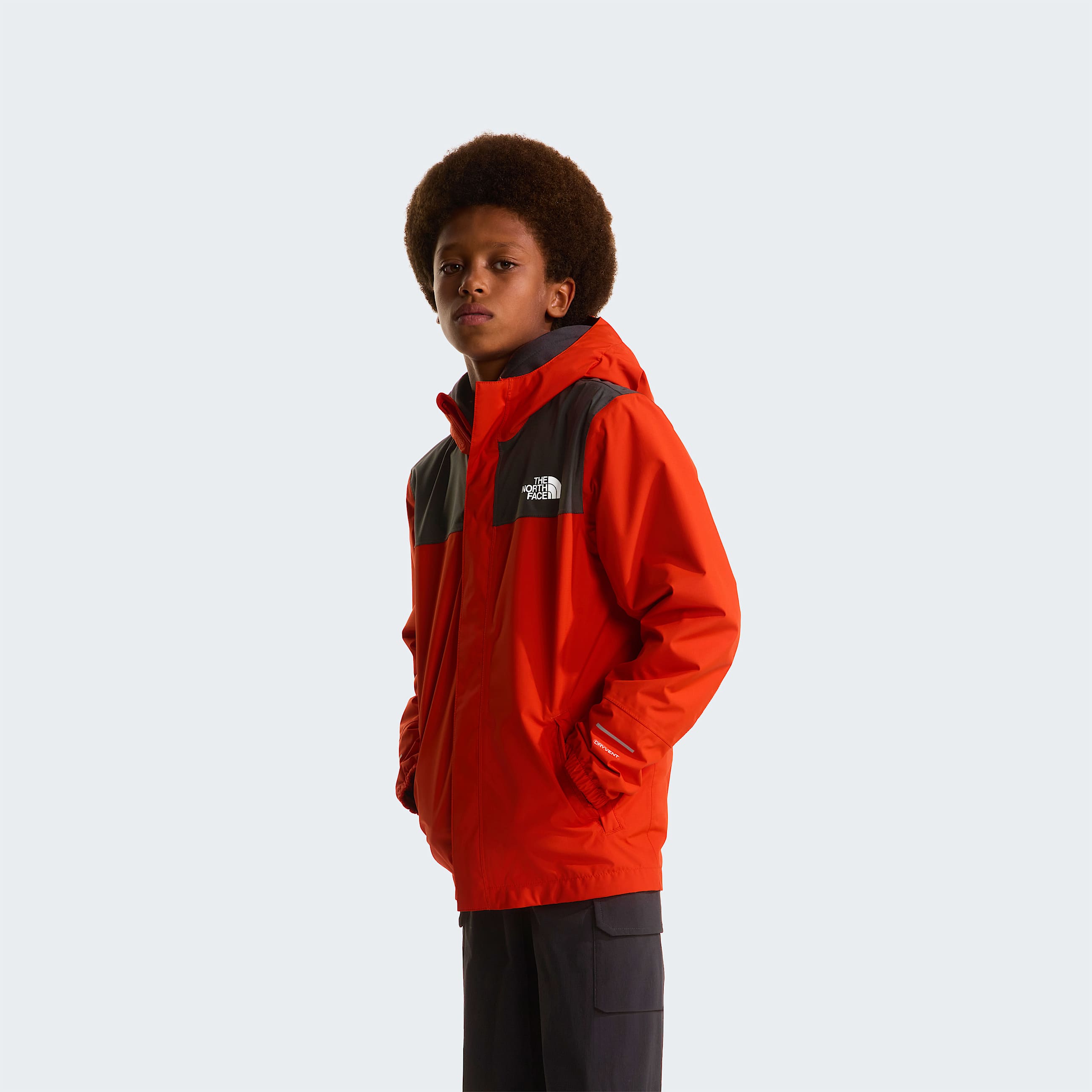 Boys Antora Rain Jacket TNF Lava Red HERO