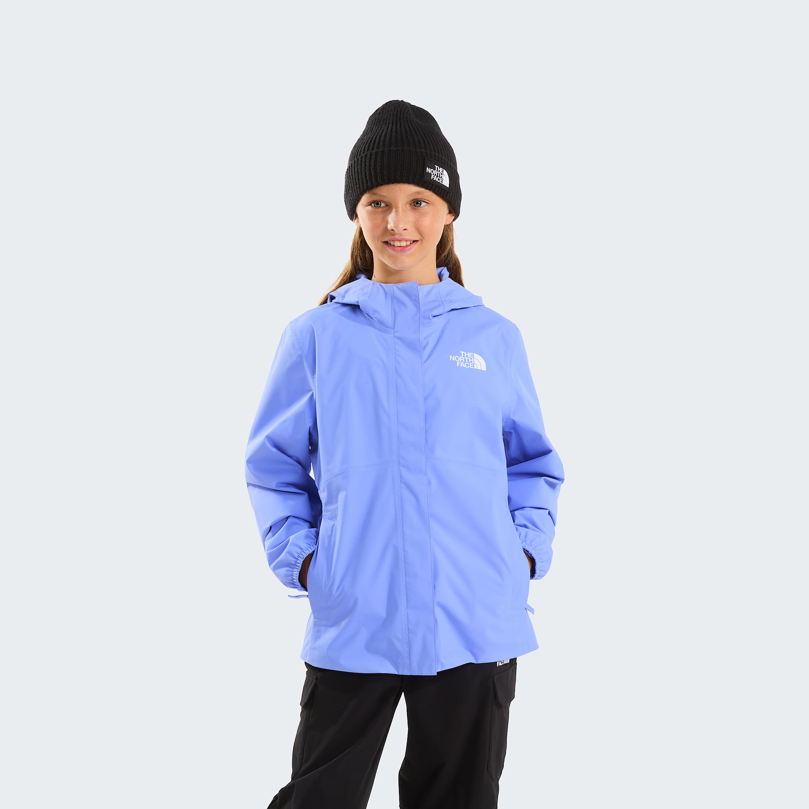 Antora Rain Jacket Girl TNF Periwinkle Glow HERO