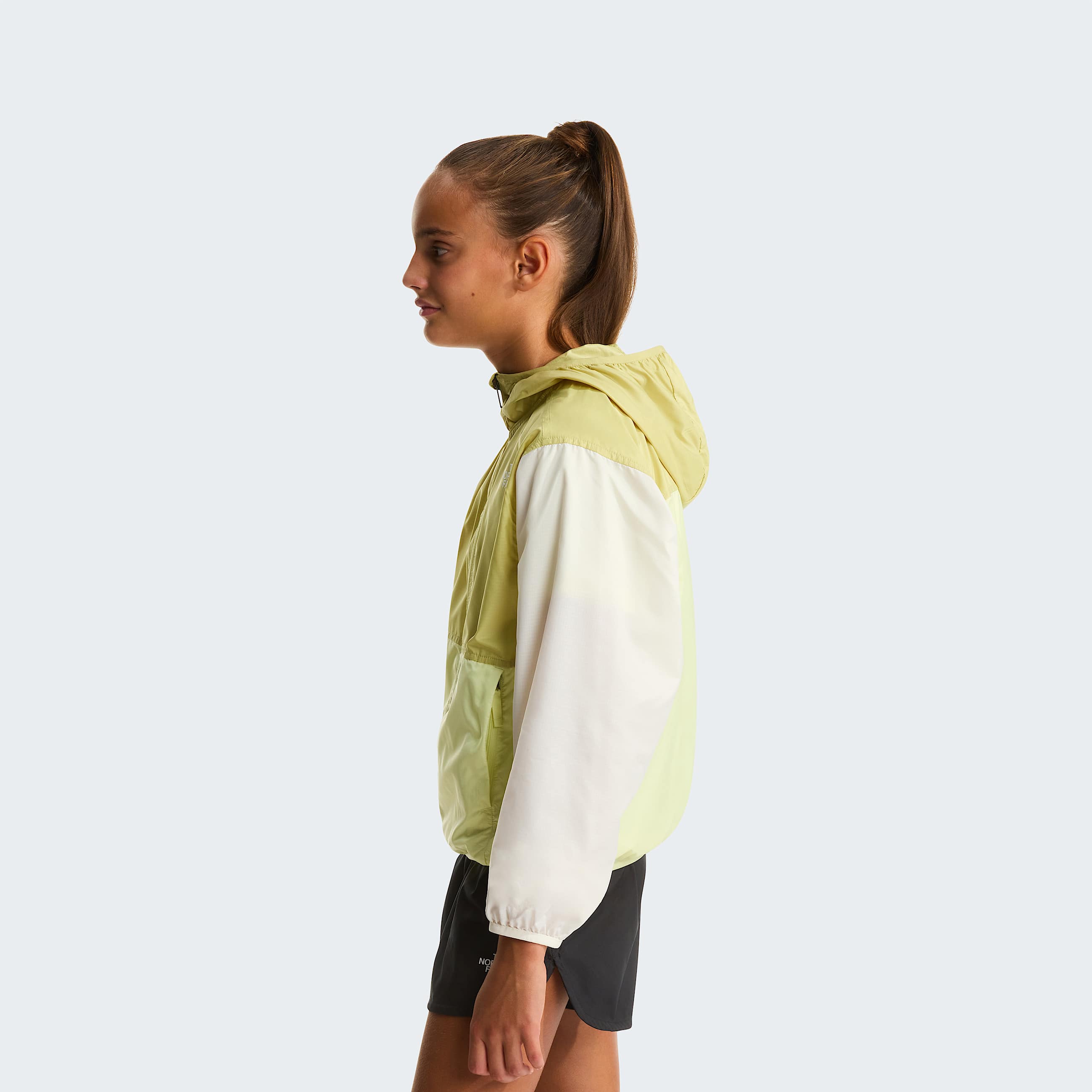Girls Cyclone Wind Jacket TNF Lemon MistPearWhite Dune ALT3