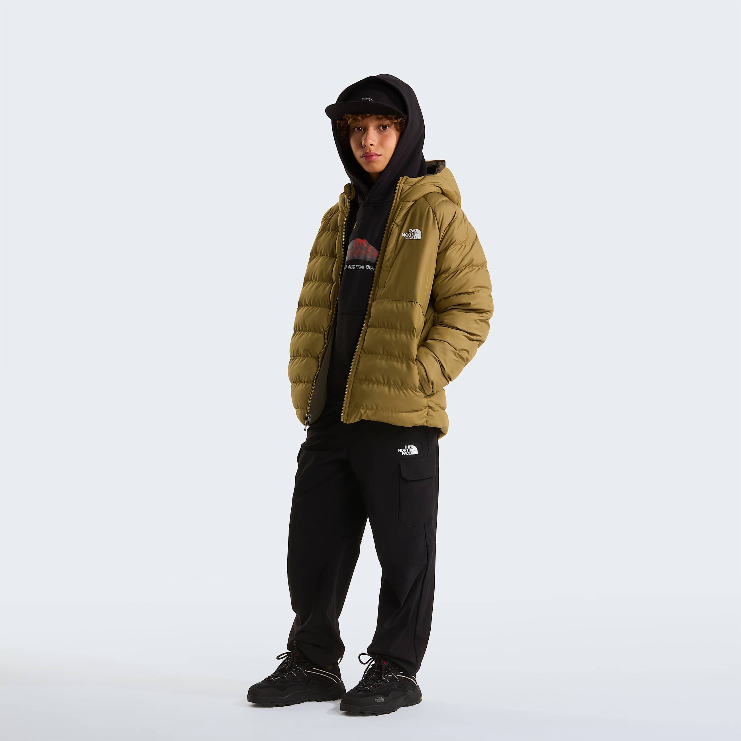Boys Reversible Perrito Jacket TNF CedarNew Taupe Green ALT1