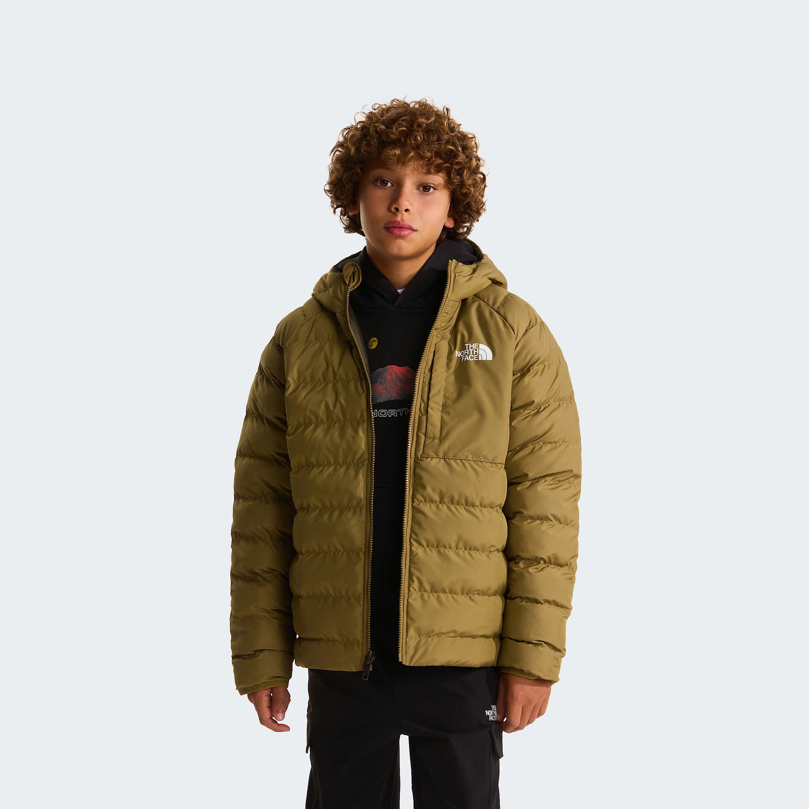 Boys Reversible Perrito Jacket TNF CedarNew Taupe Green ALT4