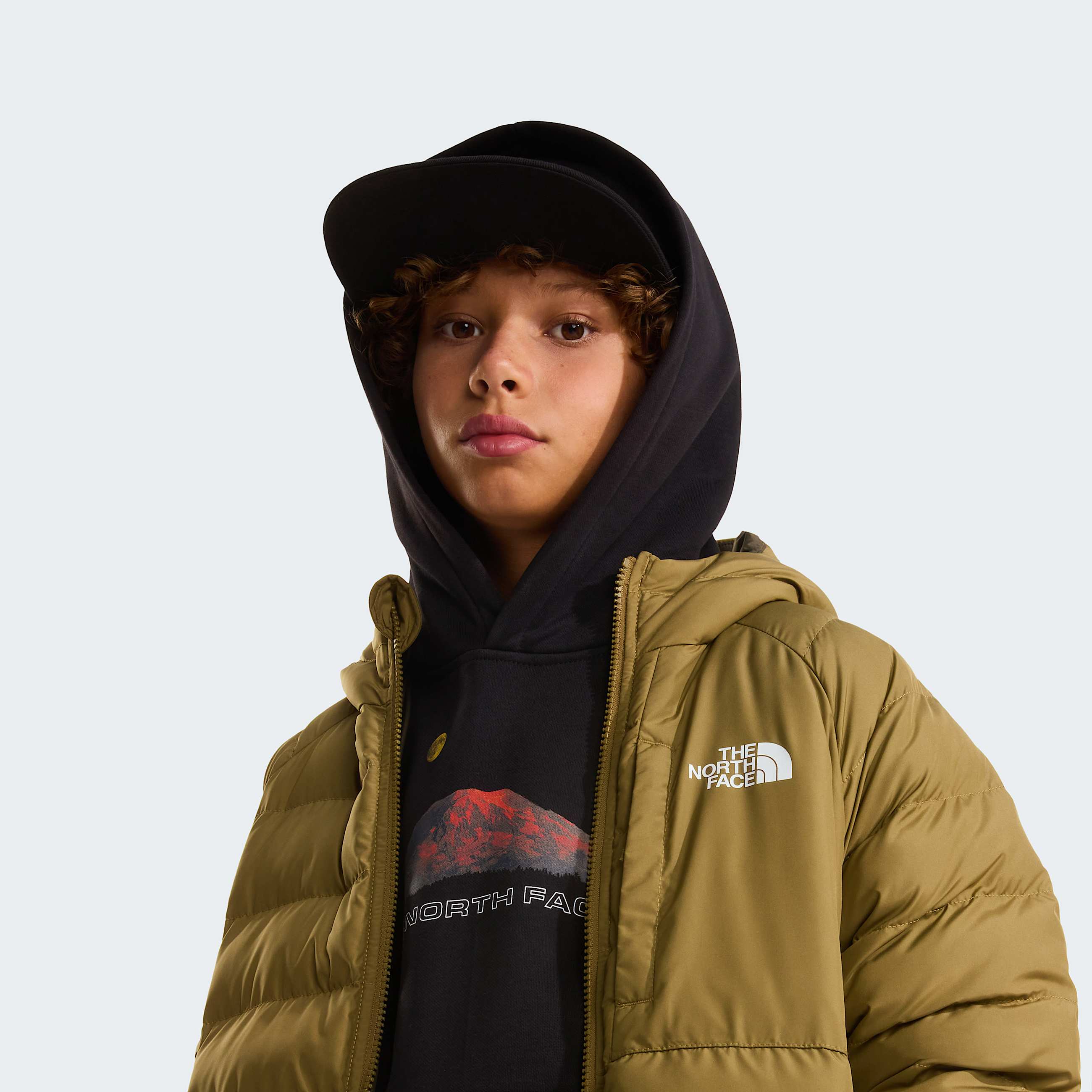 Boys Reversible Perrito Jacket TNF CedarNew Taupe Green ALT8