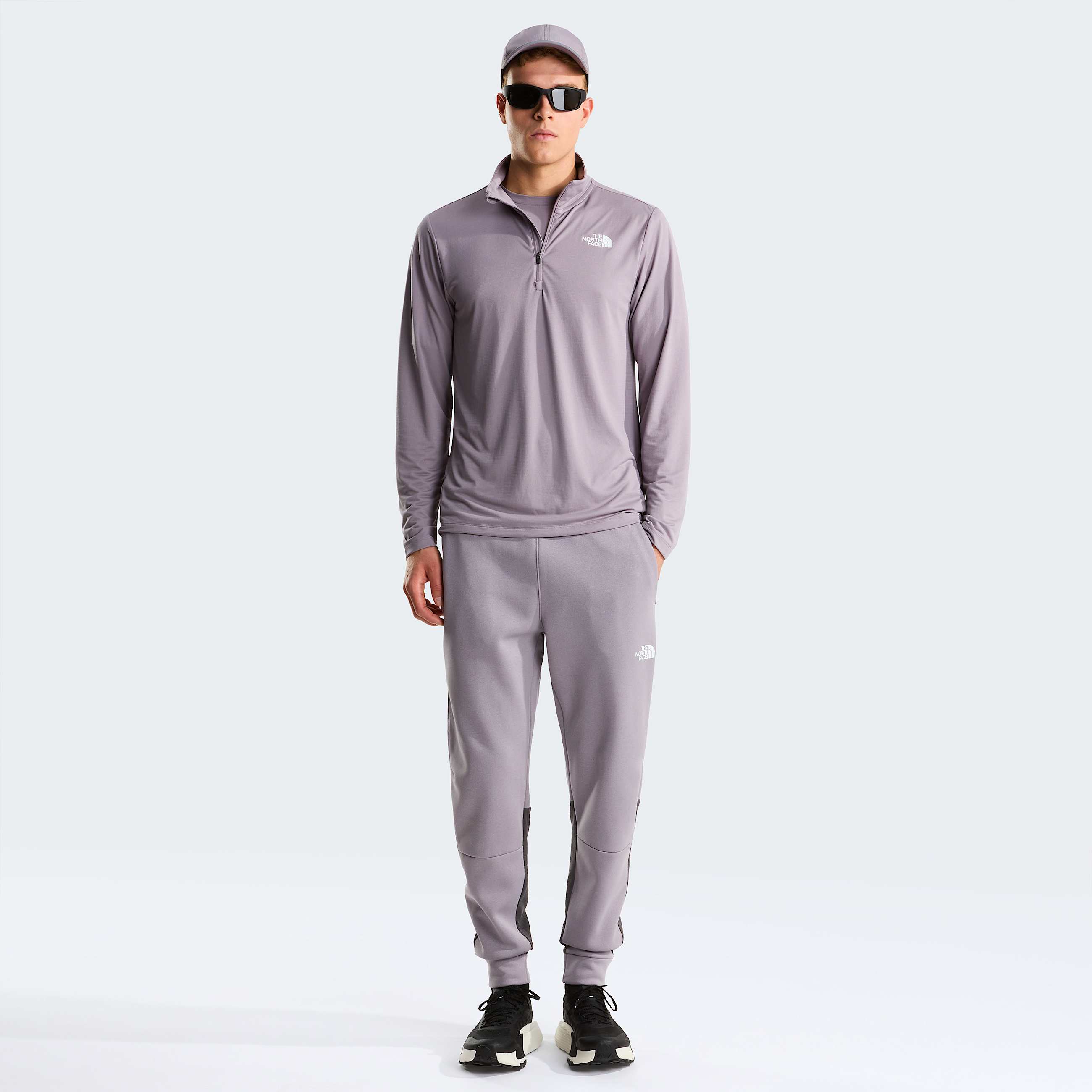 Mens 247 14 Zip LongSleeve TShirt TNF Transcendent Grey ALT1