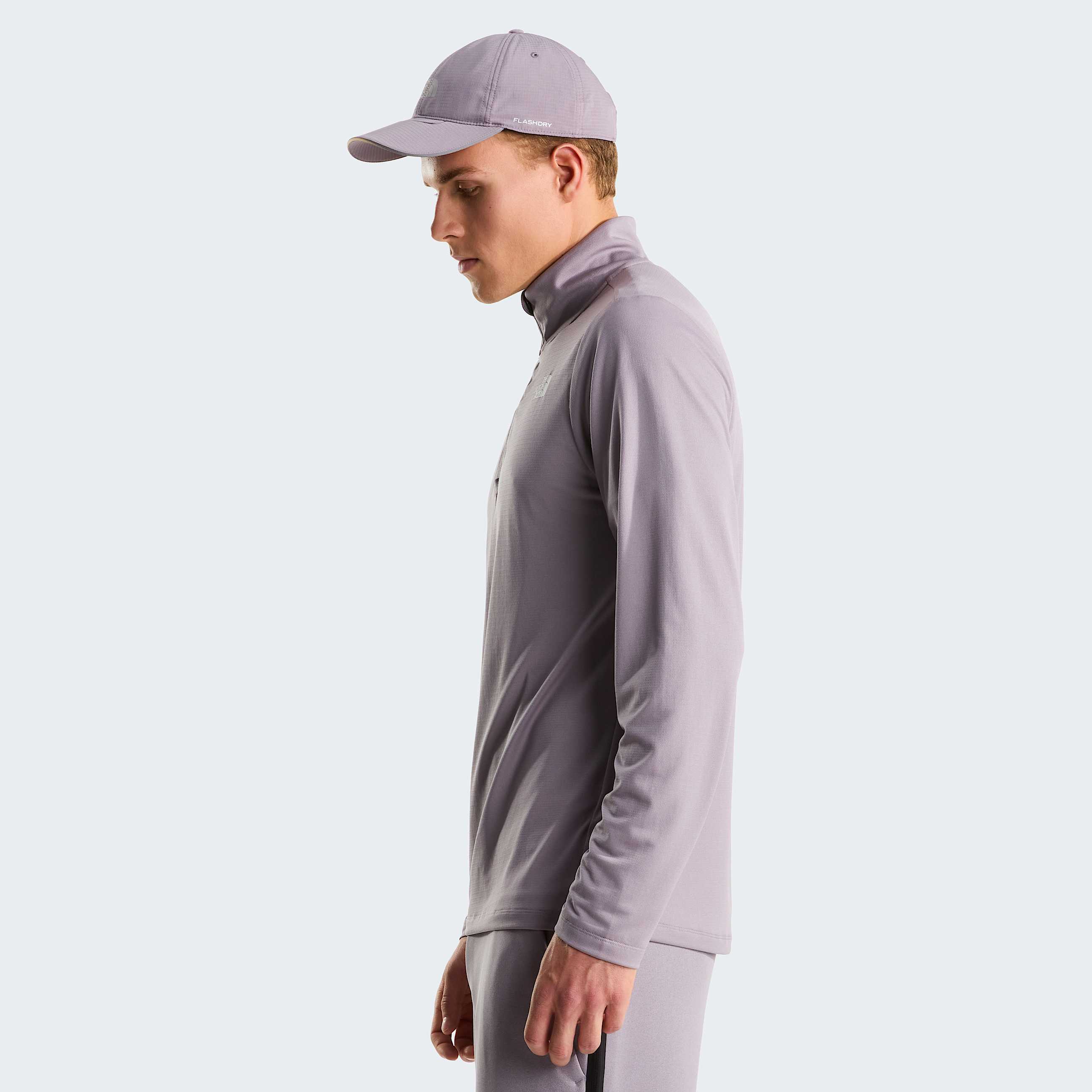 Mens 247 14 Zip LongSleeve TShirt TNF Transcendent Grey ALT2