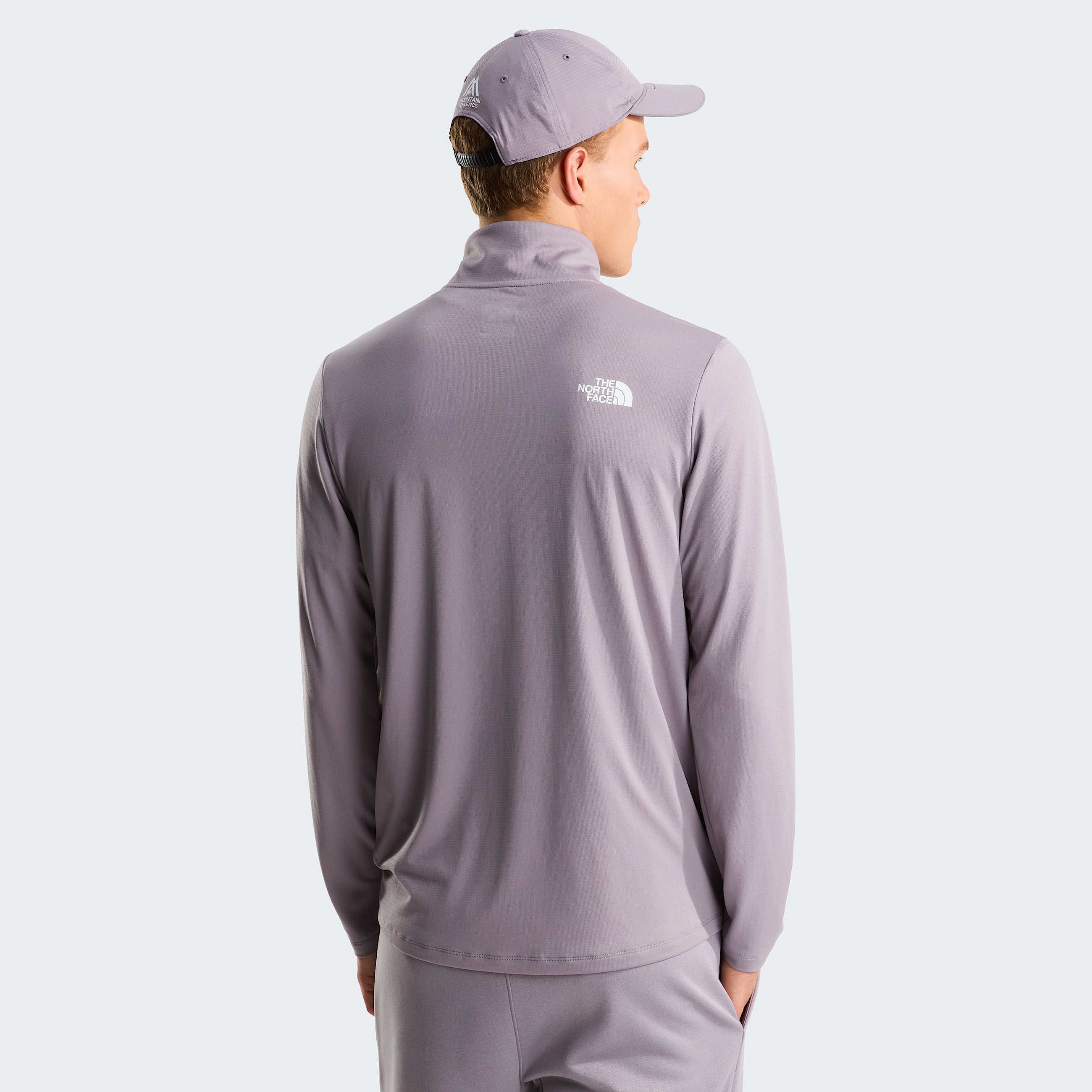 Mens 247 14 Zip LongSleeve TShirt TNF Transcendent Grey ALT3