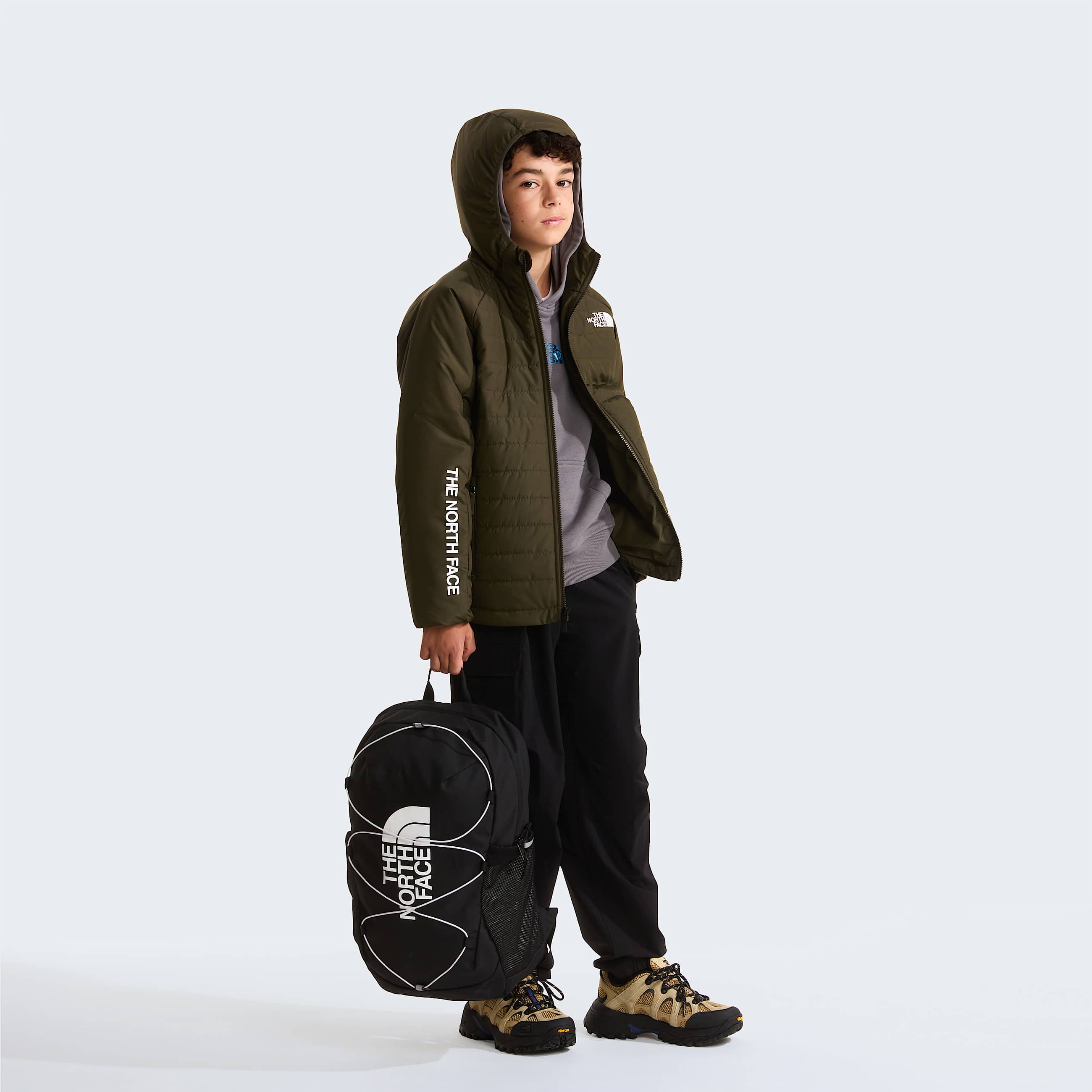 Boys Never Stop Synthetic Jacket TNF New Taupe Green ALT1