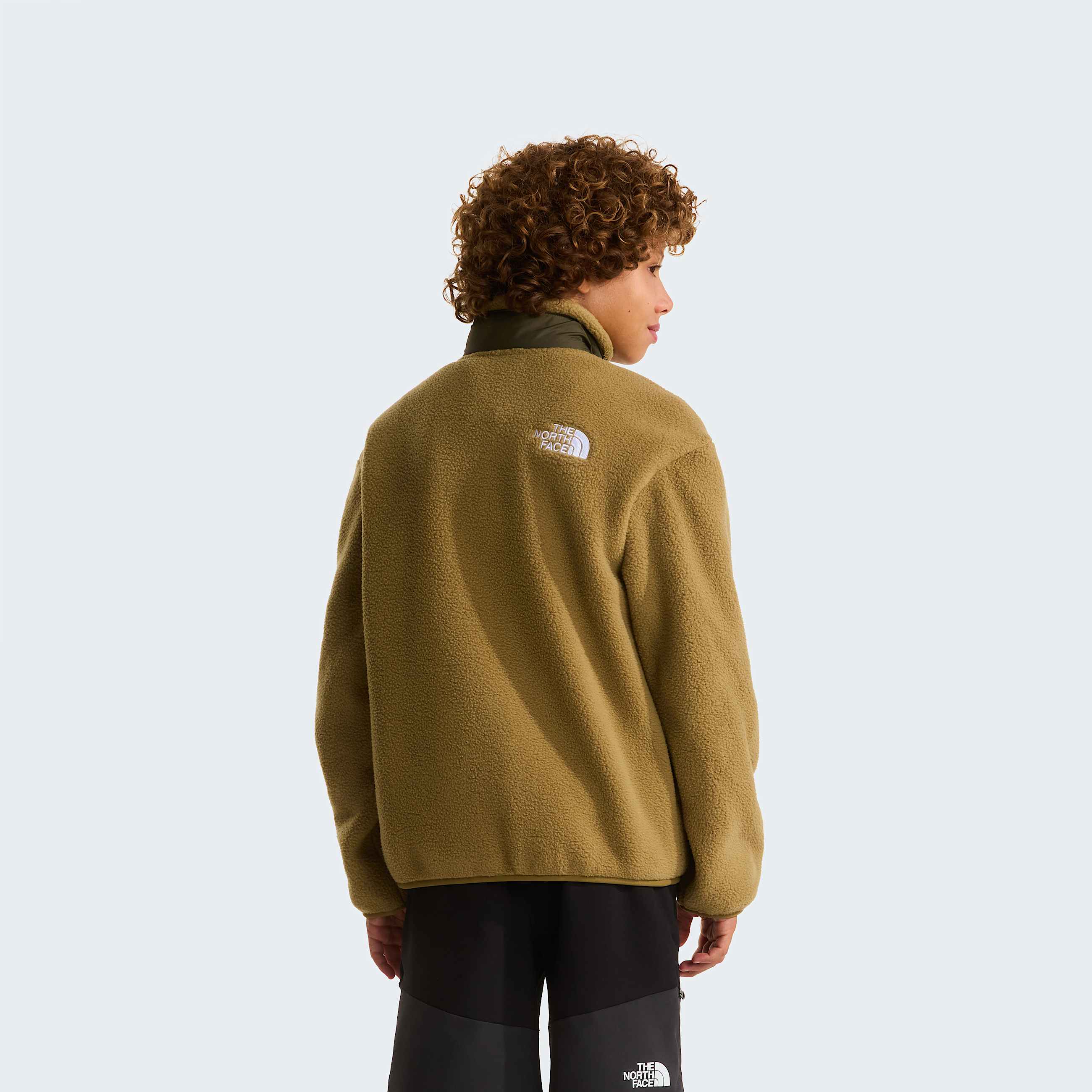 Boys Yumiori FullZip Fleece Jacket TNF CedarNew Taupe Green ALT3