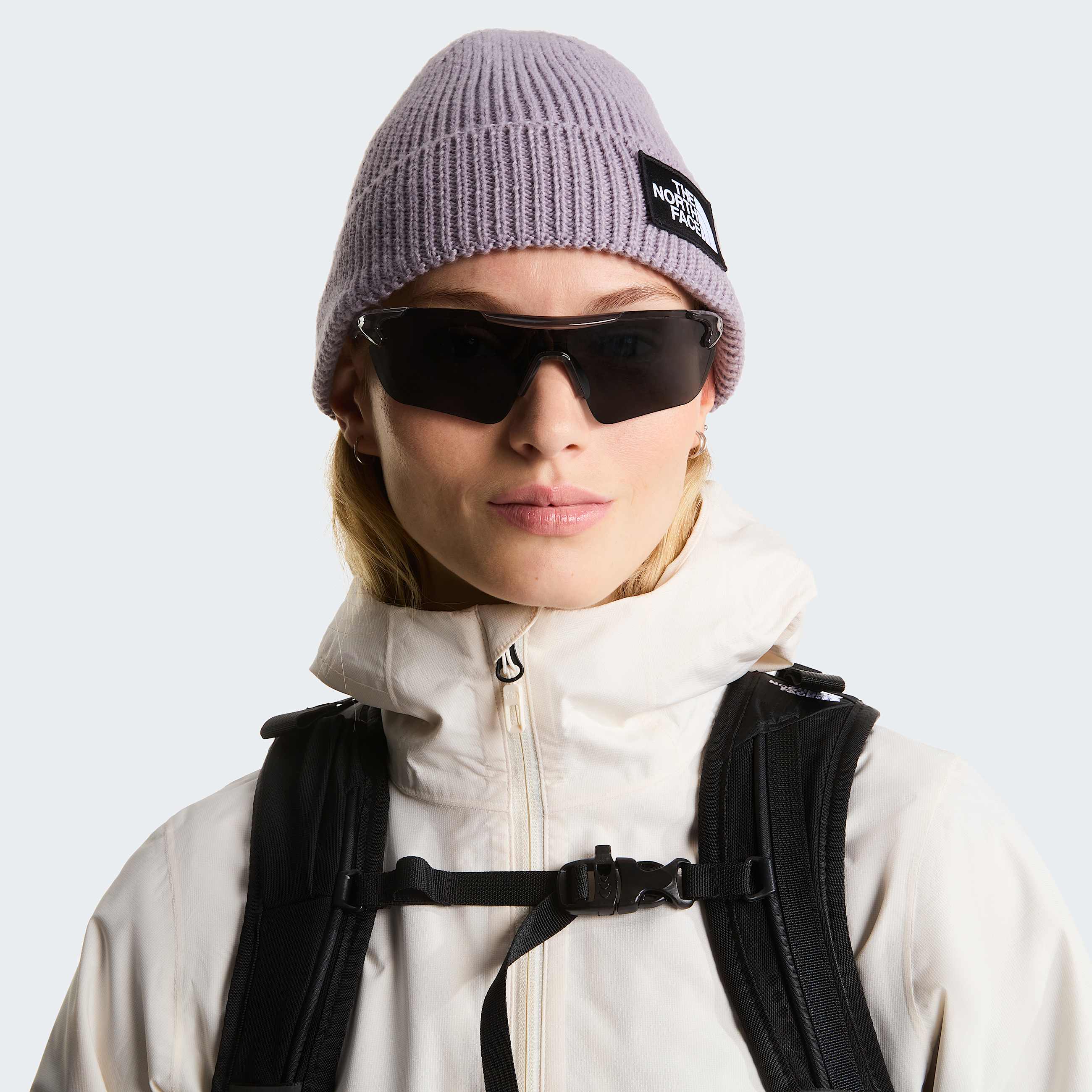 Berretto con risvolto e logo box TNF TNF Transcendent Grey ALT1