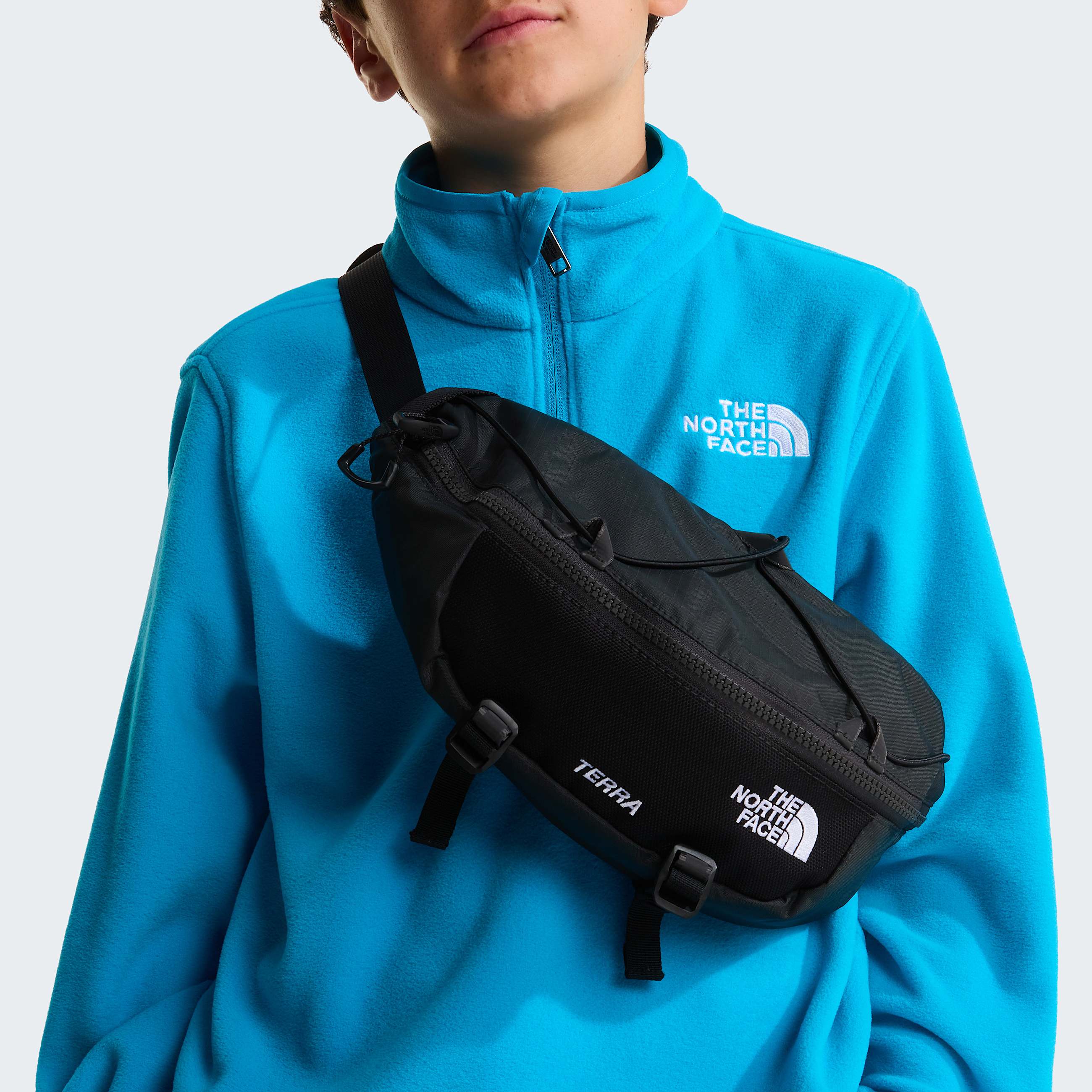 Glacierfleece met kwartrits voor tieners TNF Meridian Blue ALT5