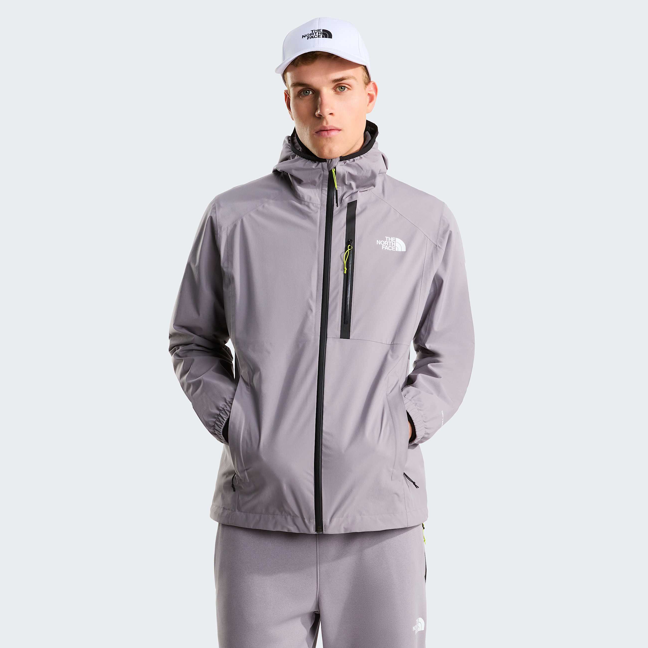 Mens Mountain Athletics Rainlit Hooded Jacket TNF Transcendent Grey HERO