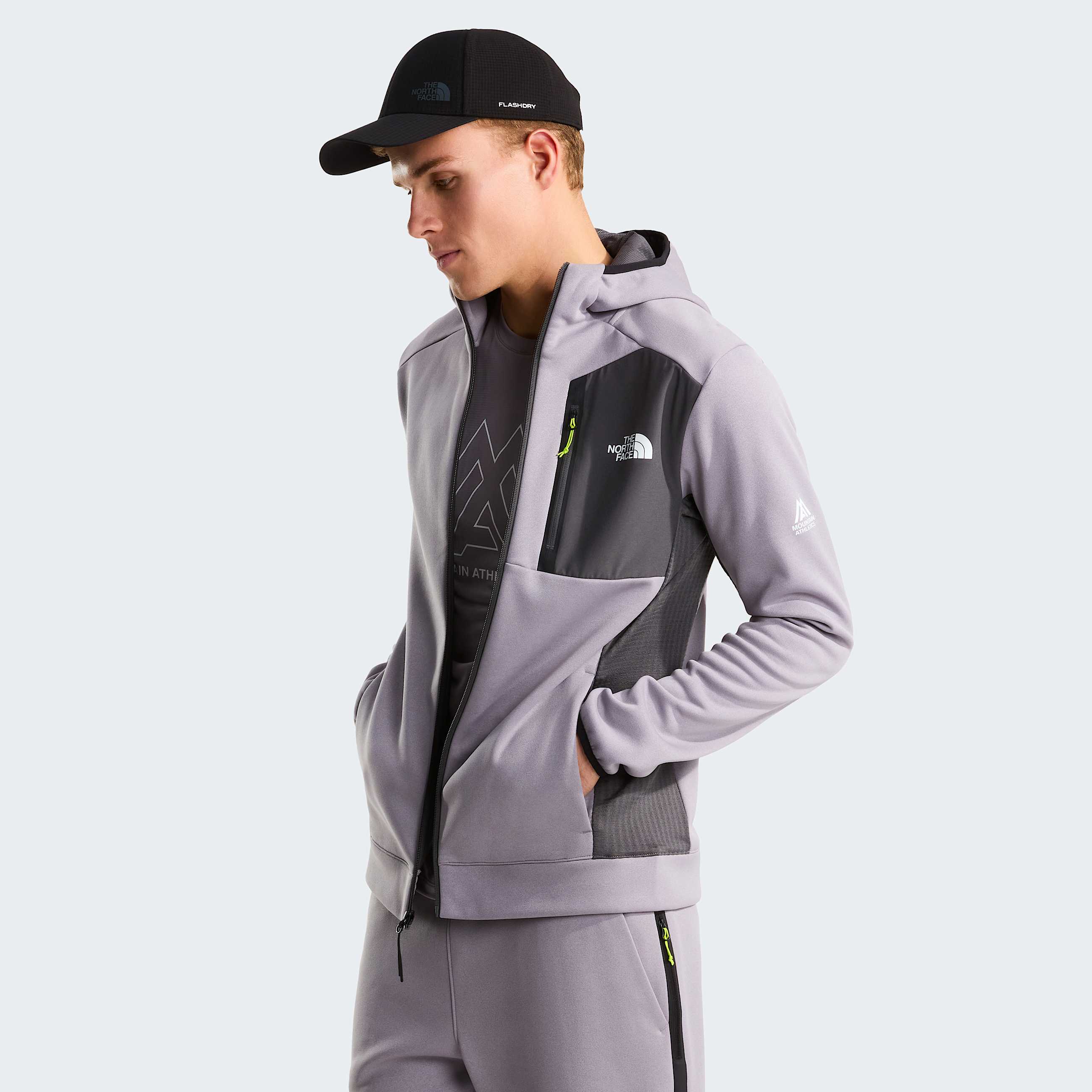 Mens Mountain Athletics Hooded Fleece TNF Transcendent GreyAnthracite Grey ALT4
