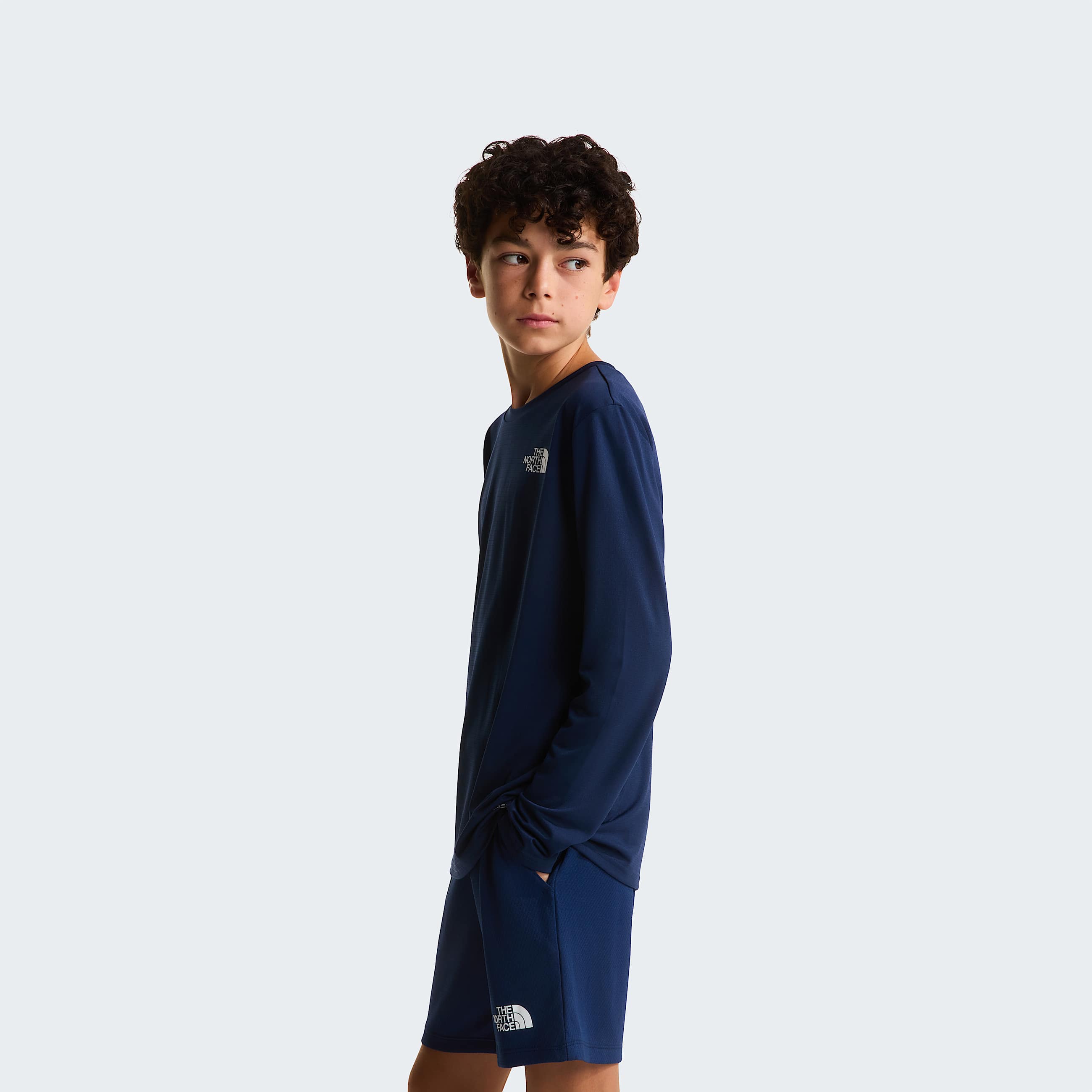 Teens 247 LongSleeve TShirt TNF Summit Navy ALT3