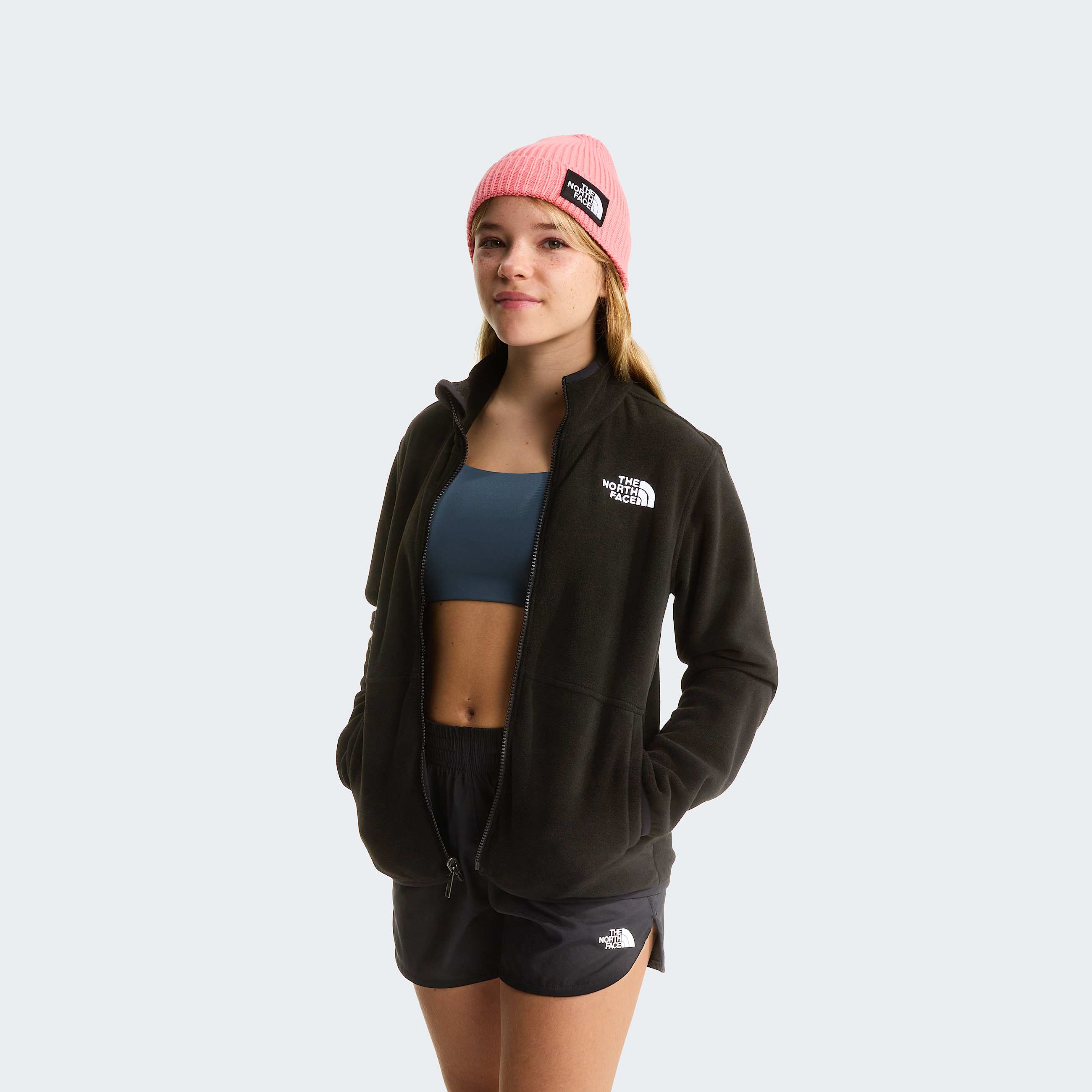 Teens Glacier ZipInCompatible Fleece Jacket TNF TNF Black ALT11