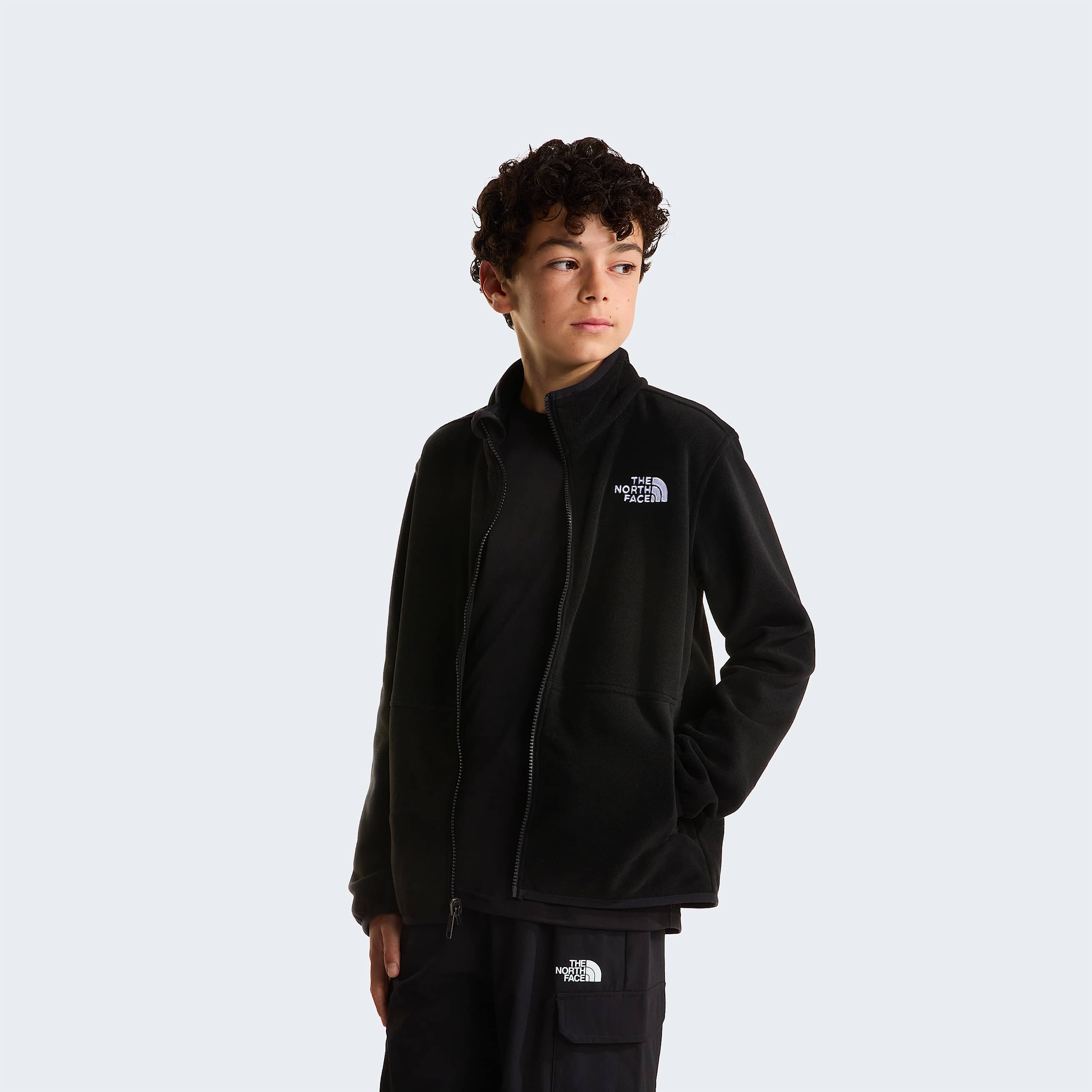 Teens Glacier ZipInCompatible Fleece Jacket TNF TNF Black ALT4